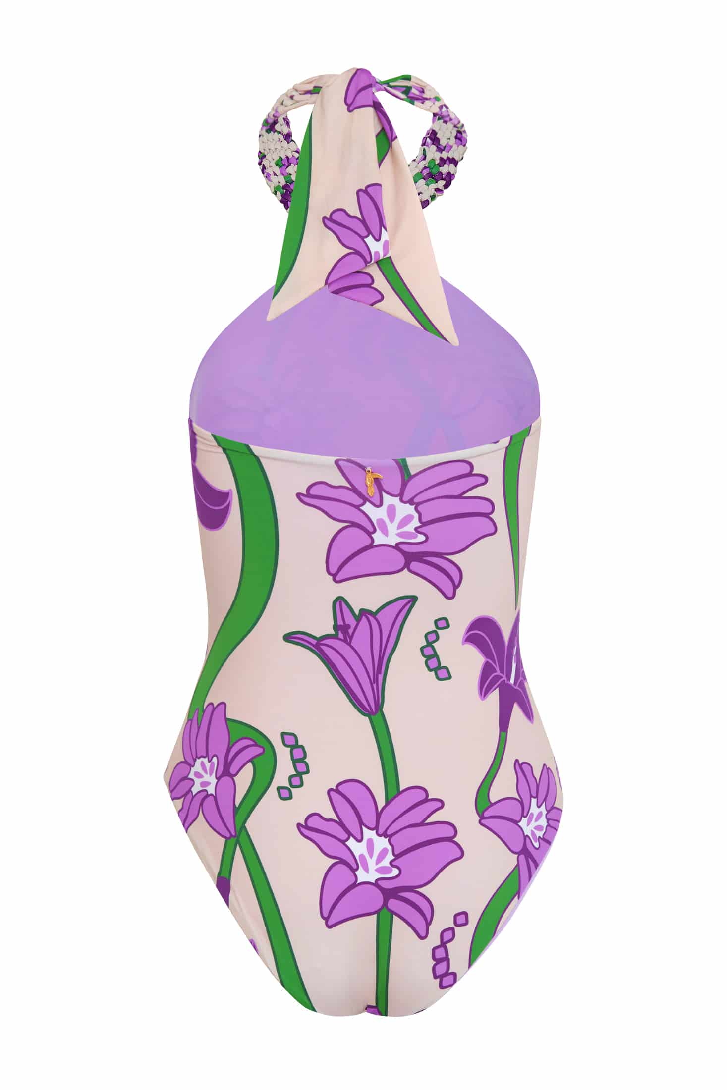 Torre Del Cielo Embroidered One Piece / Beige Violet Flowers - miniatura 4