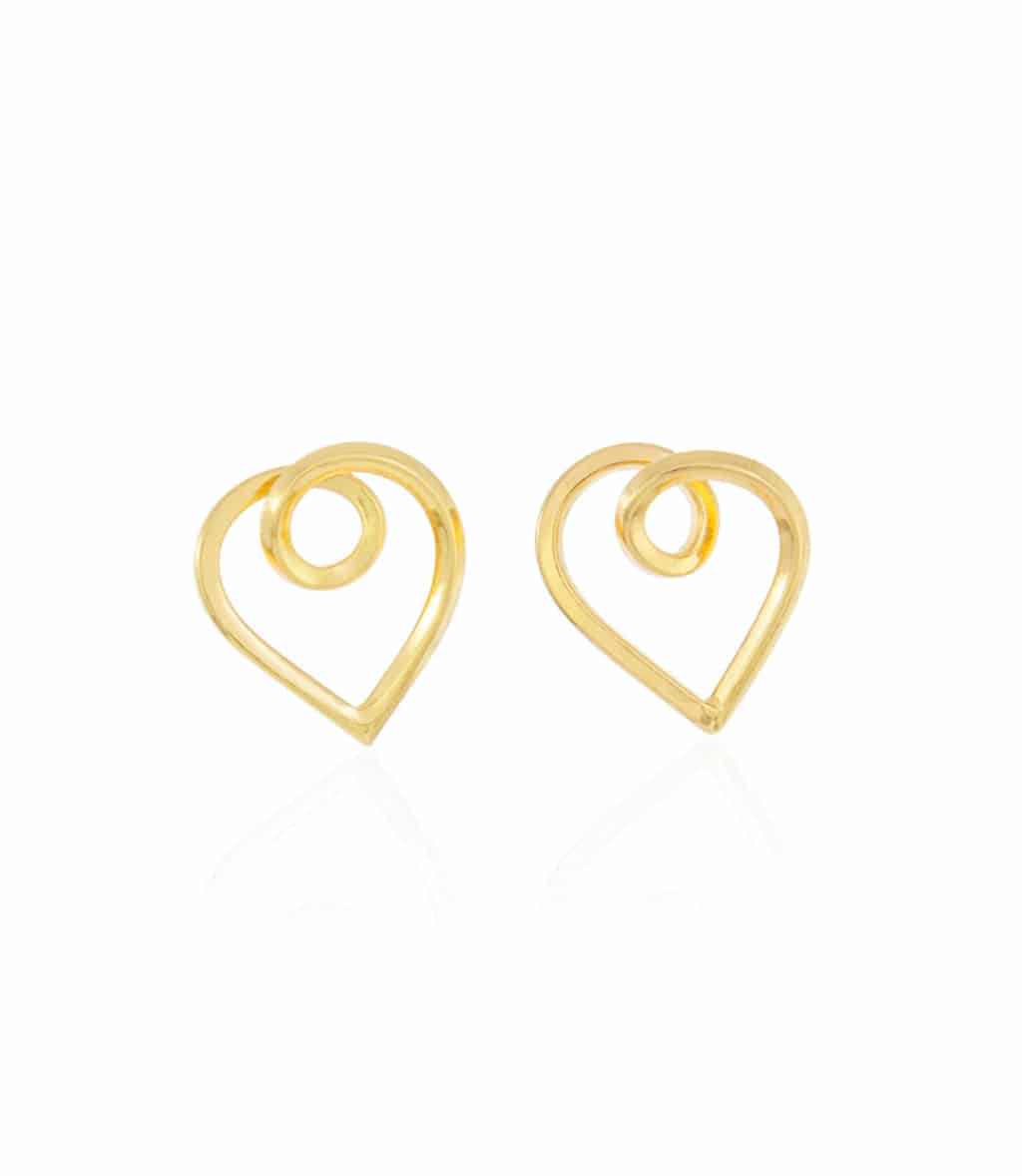Aretes Corazón Infinito Dorado Pequeño - miniatura 2