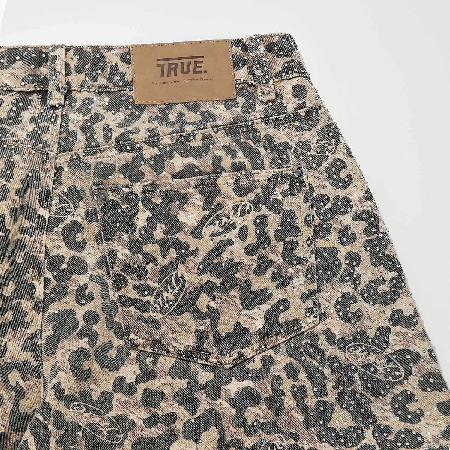 Leopard Wide Leg Jeans - Camel - miniatura 12