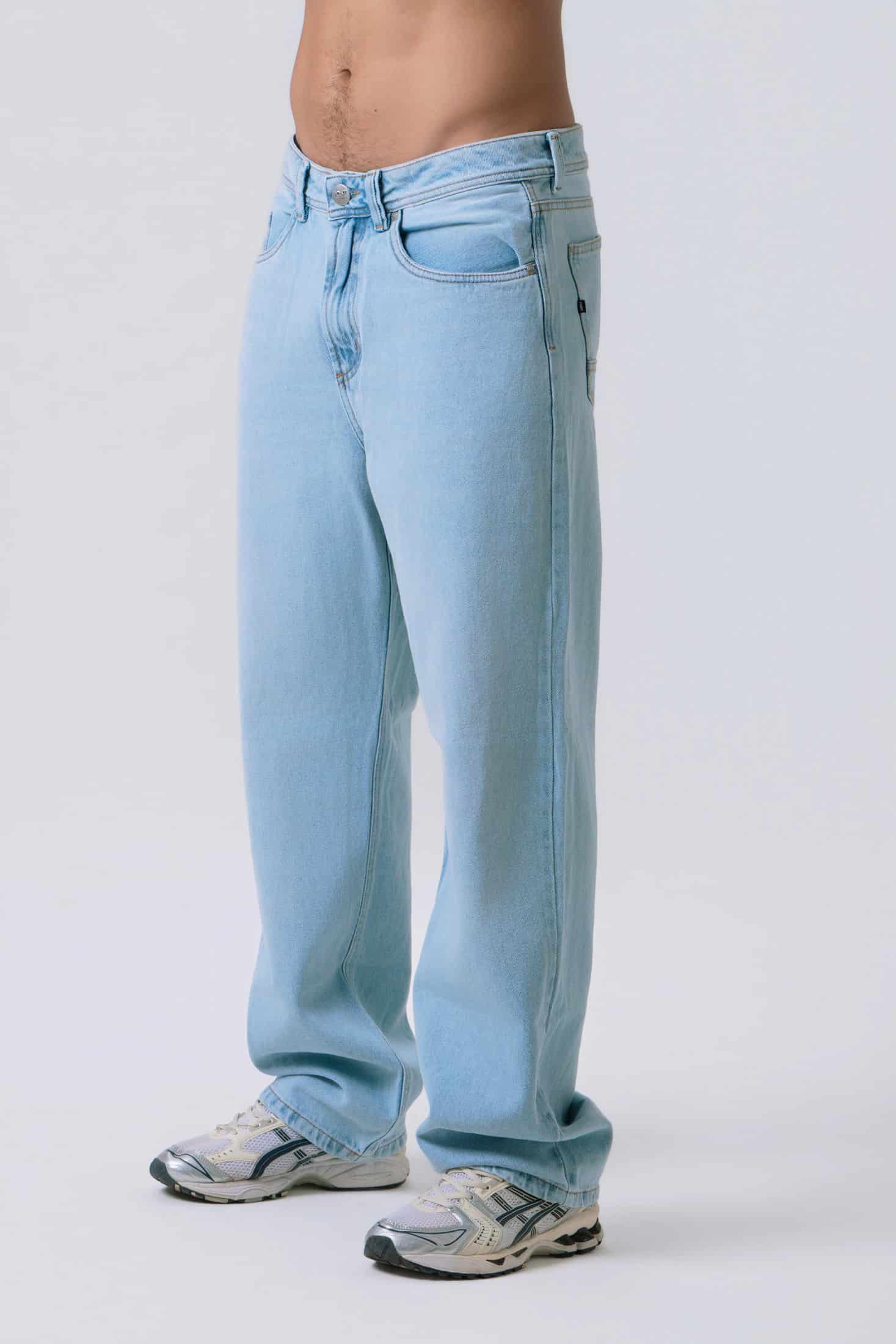 JEAN 5 BOLSILLOS COLOR AZUL HIELO - miniatura 1