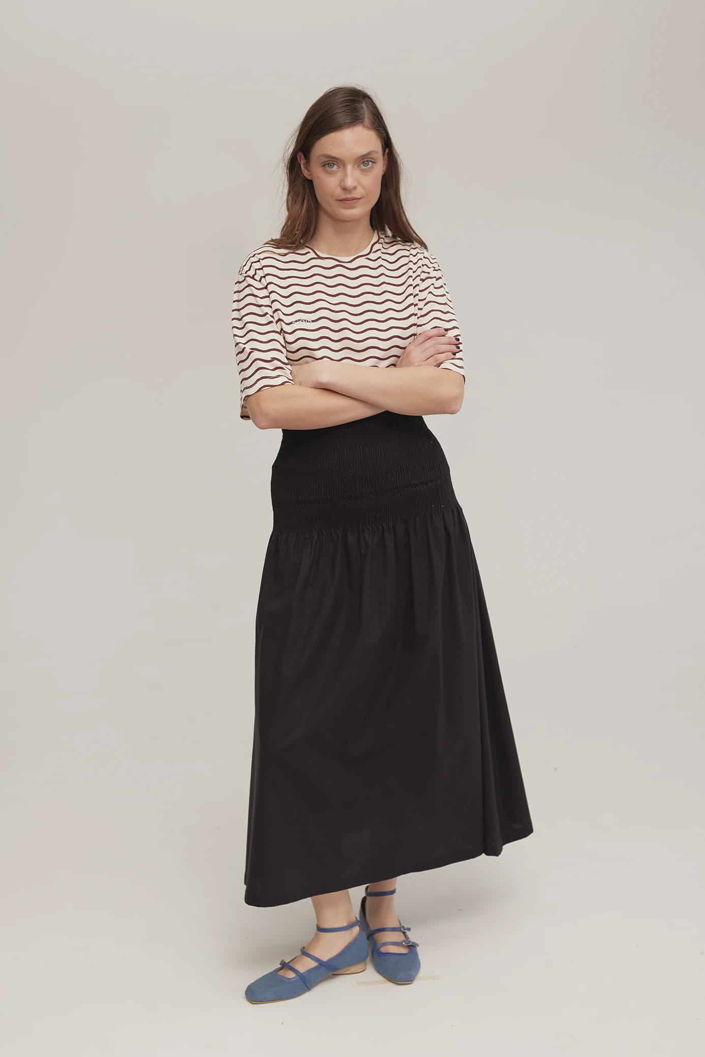 Falda Shirred Negro - miniatura 1