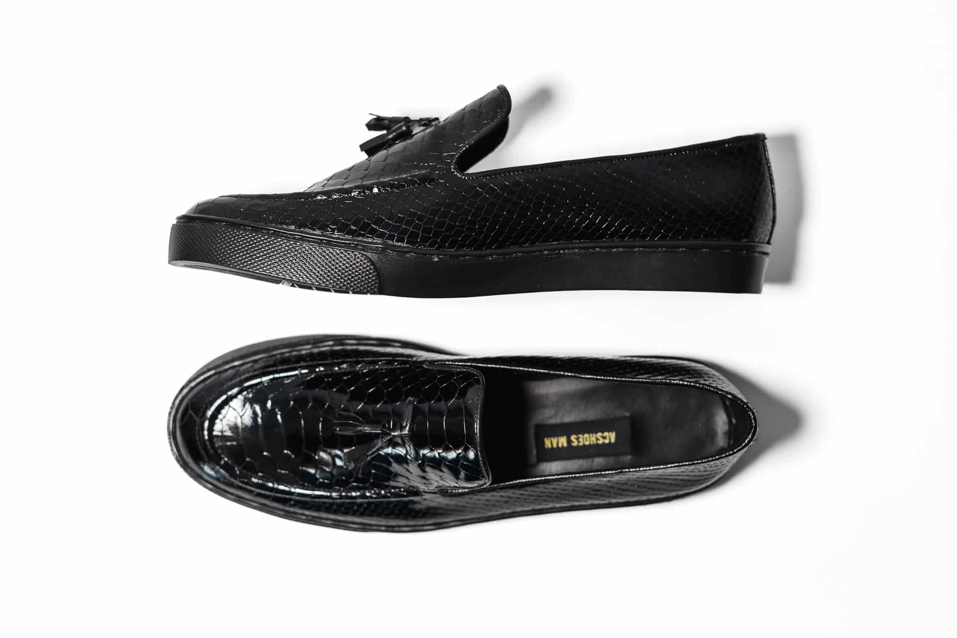 Loafers Python negro tennis - miniatura 2