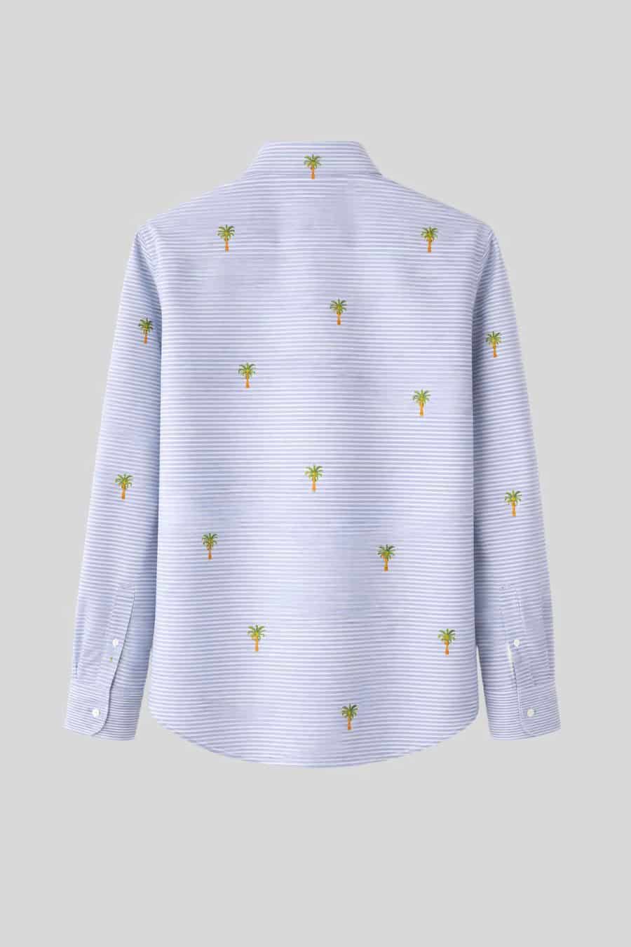Men's cotton shirt striped orfeo light blue - miniatura 2
