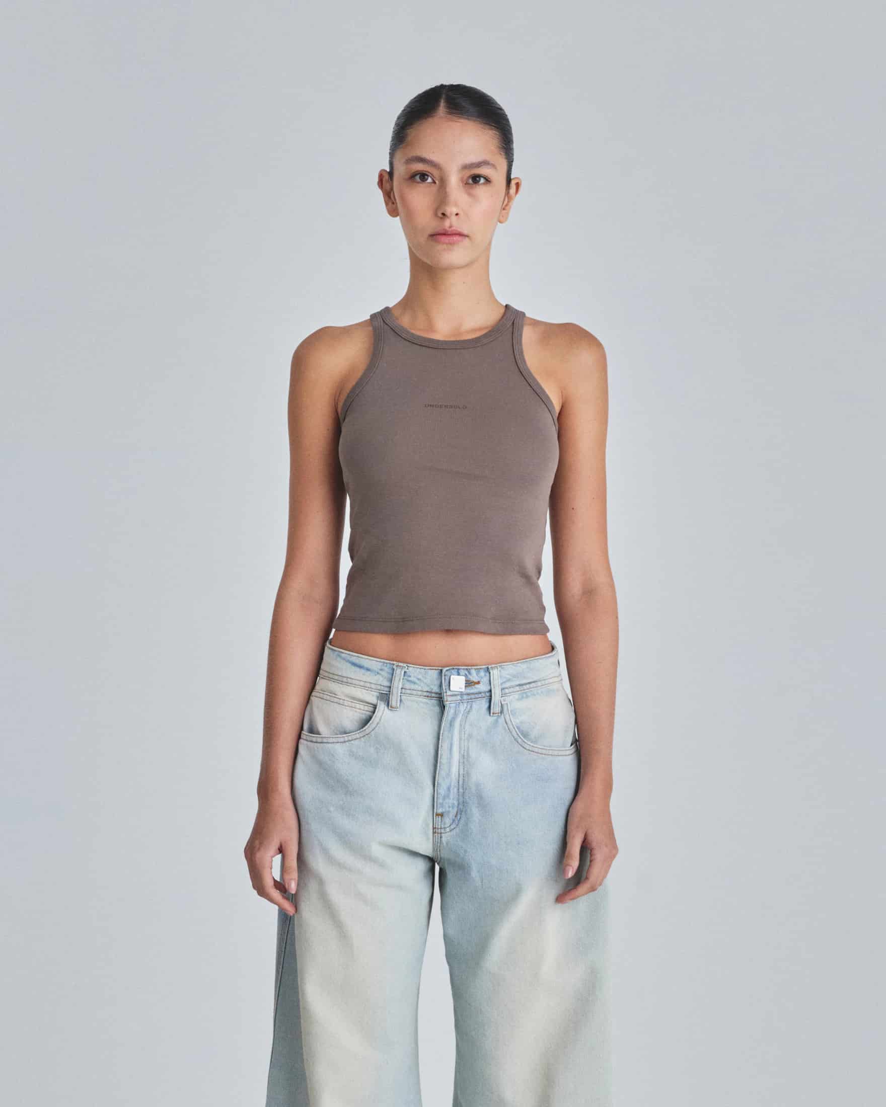 Line Basic Halter Tank Top Brown - miniatura 2