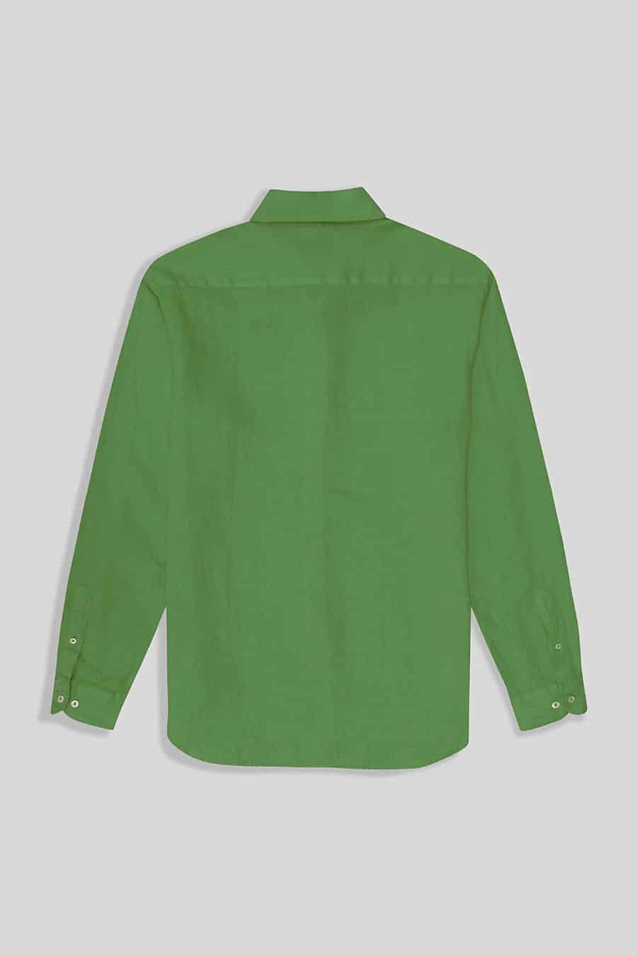 Men’s linen shirt forest green - miniatura 5