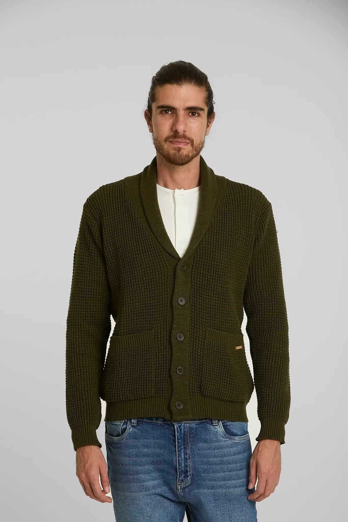 Sweater Tejido Shawlneck Verde - miniatura 3