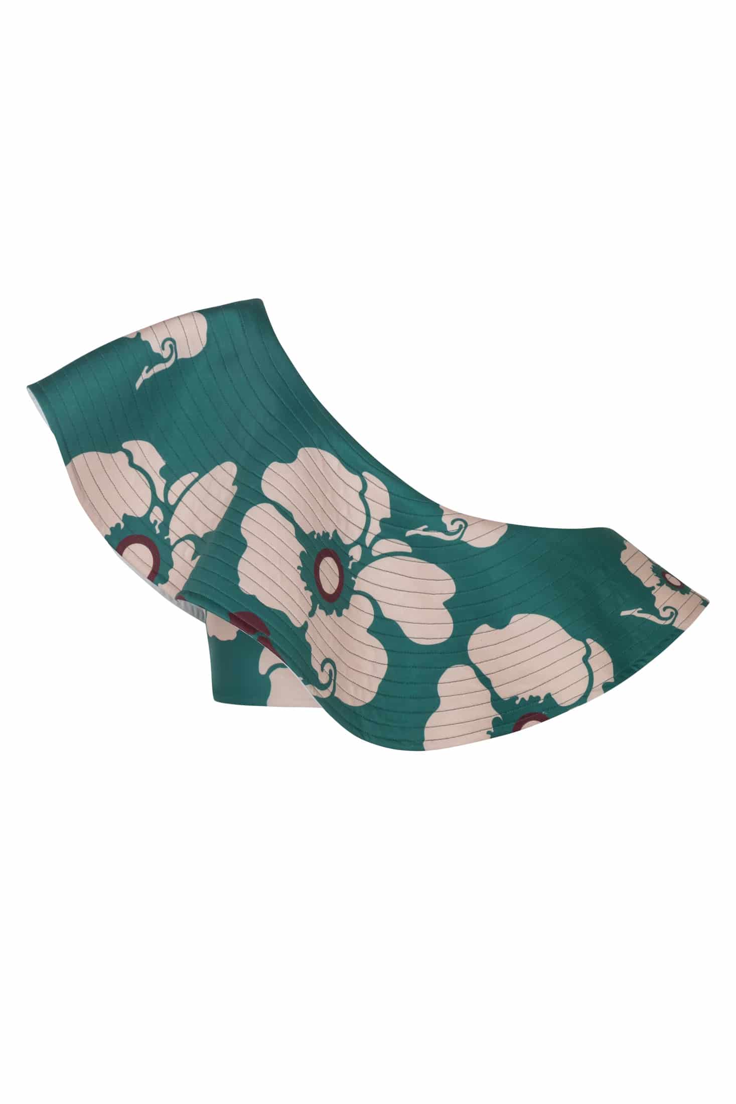Sunset Waves Top / Emerald Green Maxi Flowers - Ivory - miniatura 3