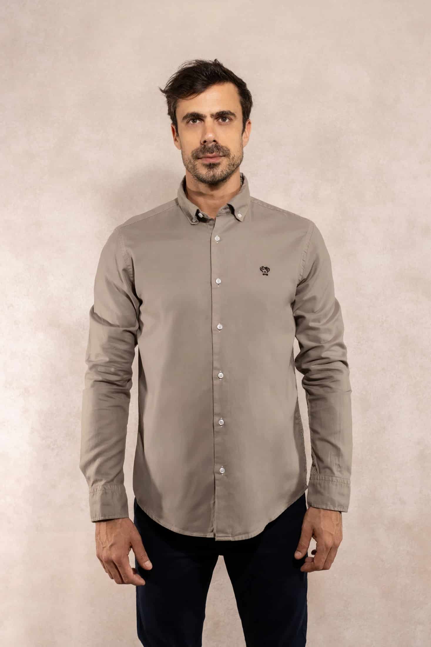 Camisa Antimanchas Oxford Gris - Talla Regular - miniatura 1