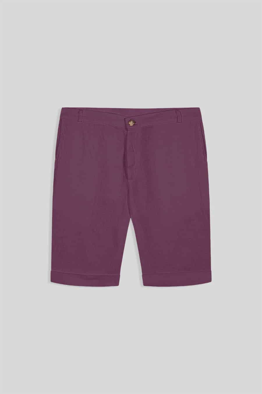 Men's linen bermuda amaranth - miniatura 1