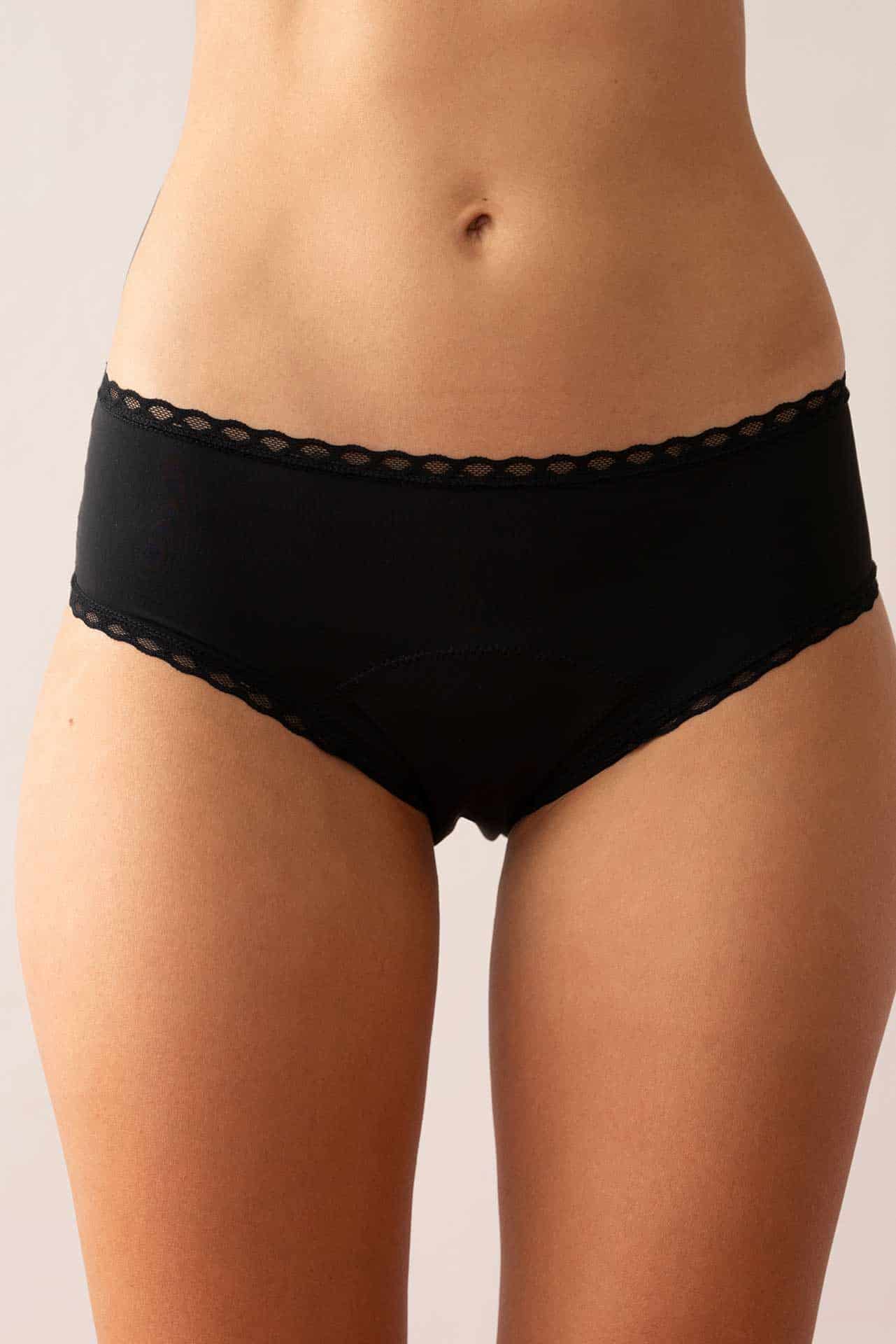 Calzones Menstruales | Descaderado Negro súper absorbente - miniatura 6