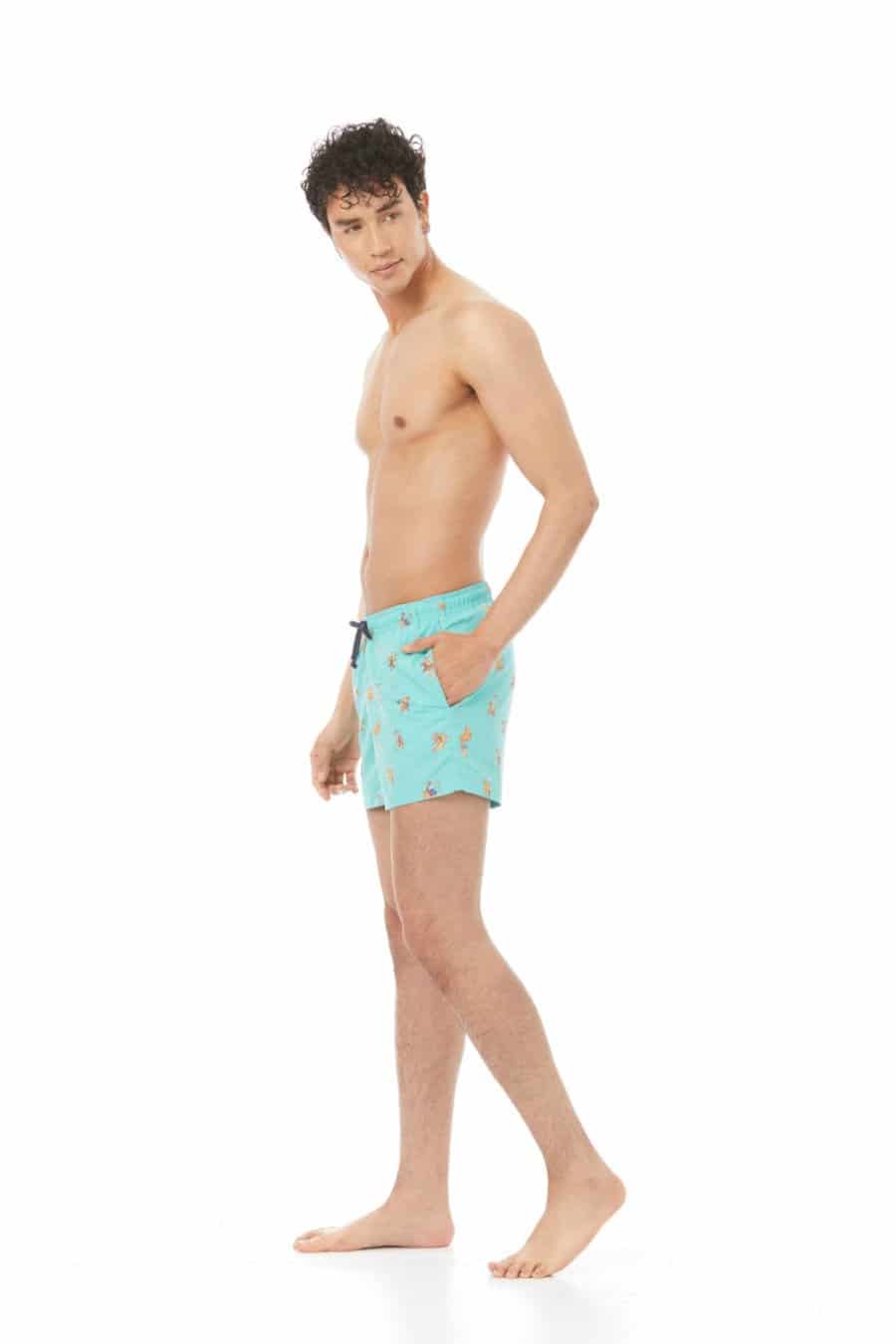 Men's swim trunk turquoise lorenzo - miniatura 4