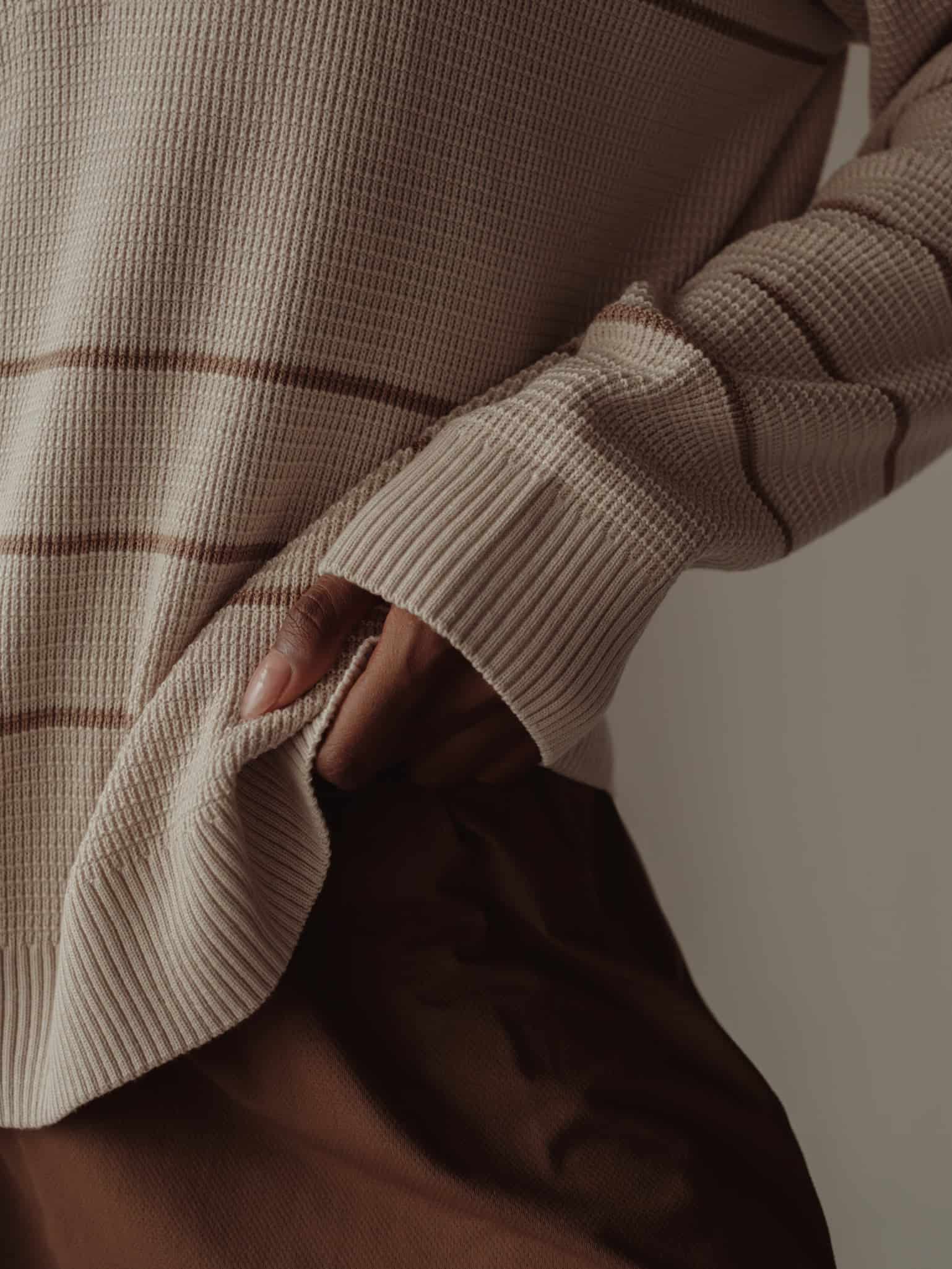 RUGBY KNIT SWEATER - NATURAL & SEPIA - miniatura 8