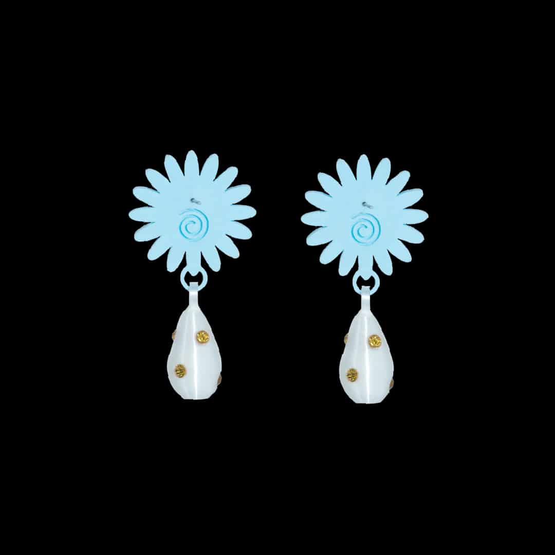 ARETES DE MARGARITA CON DIJE DE PERLA - miniatura 3
