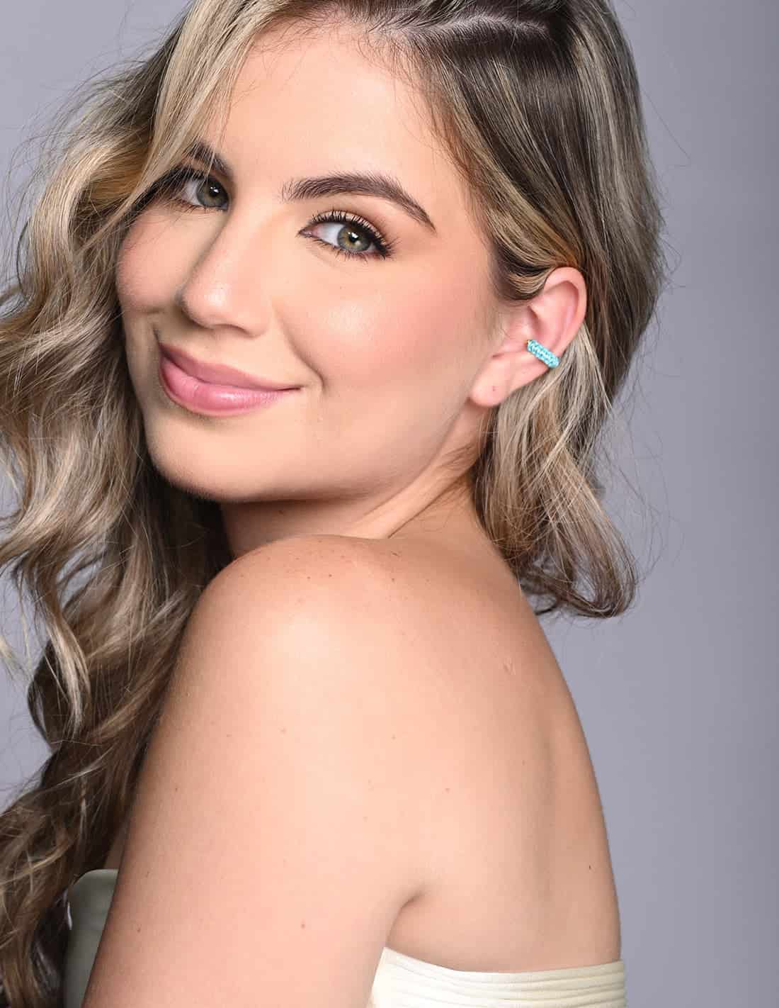 Ear Cuff Luna Creciente Blue Sky - miniatura 2