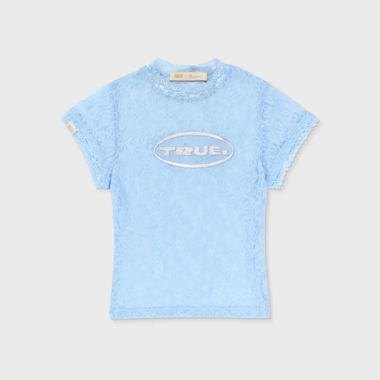Floral Lace Baby Tee - Light Blue - miniatura 8