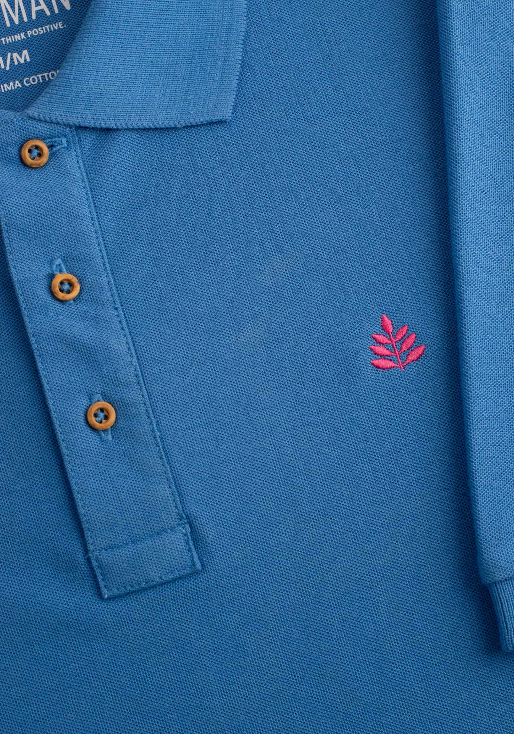 Camiseta Polo H Unicolor L-Fuc Azul Med - miniatura 3