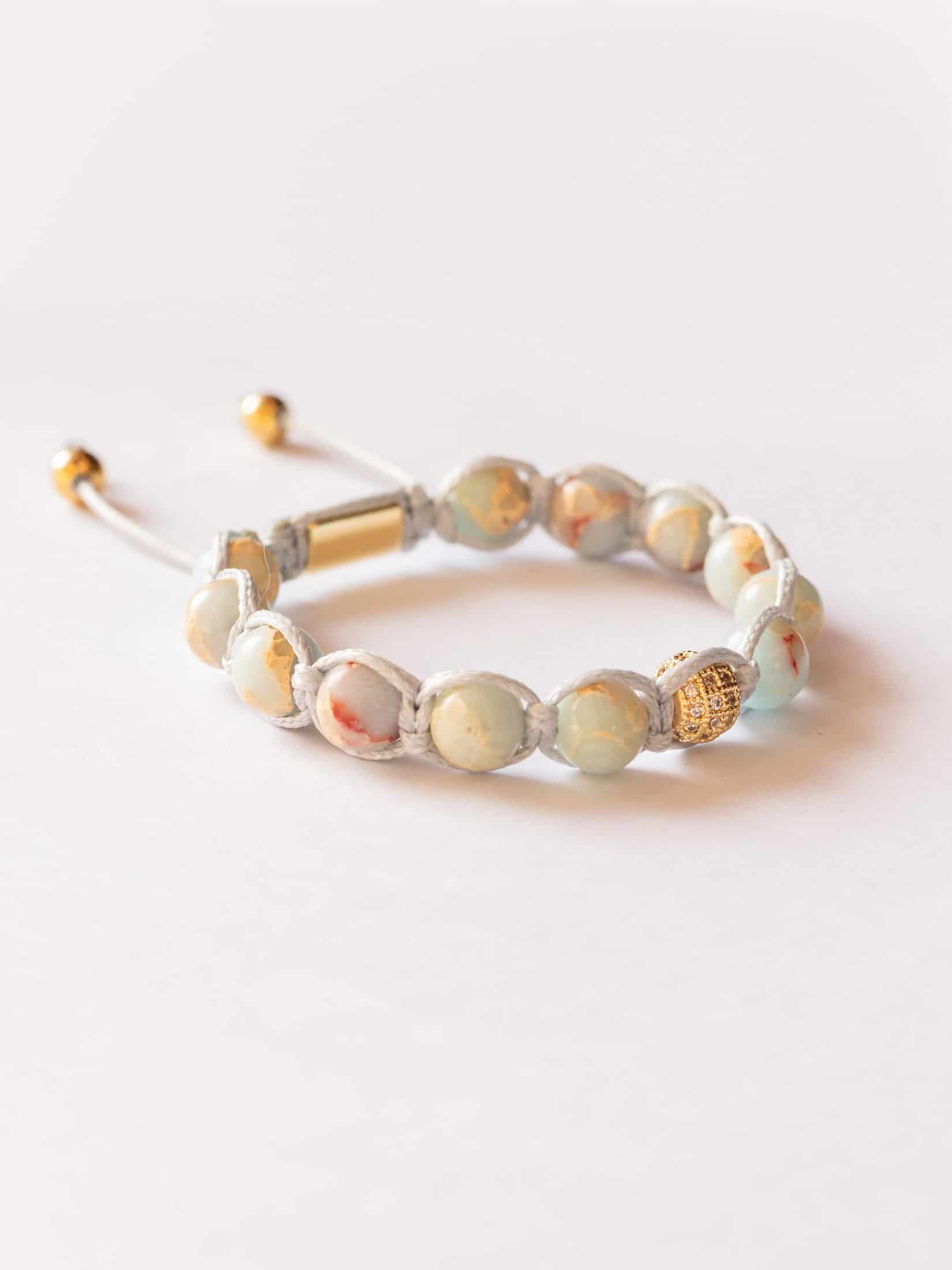 Brazalete Coral Macramé 8mm - miniatura 2