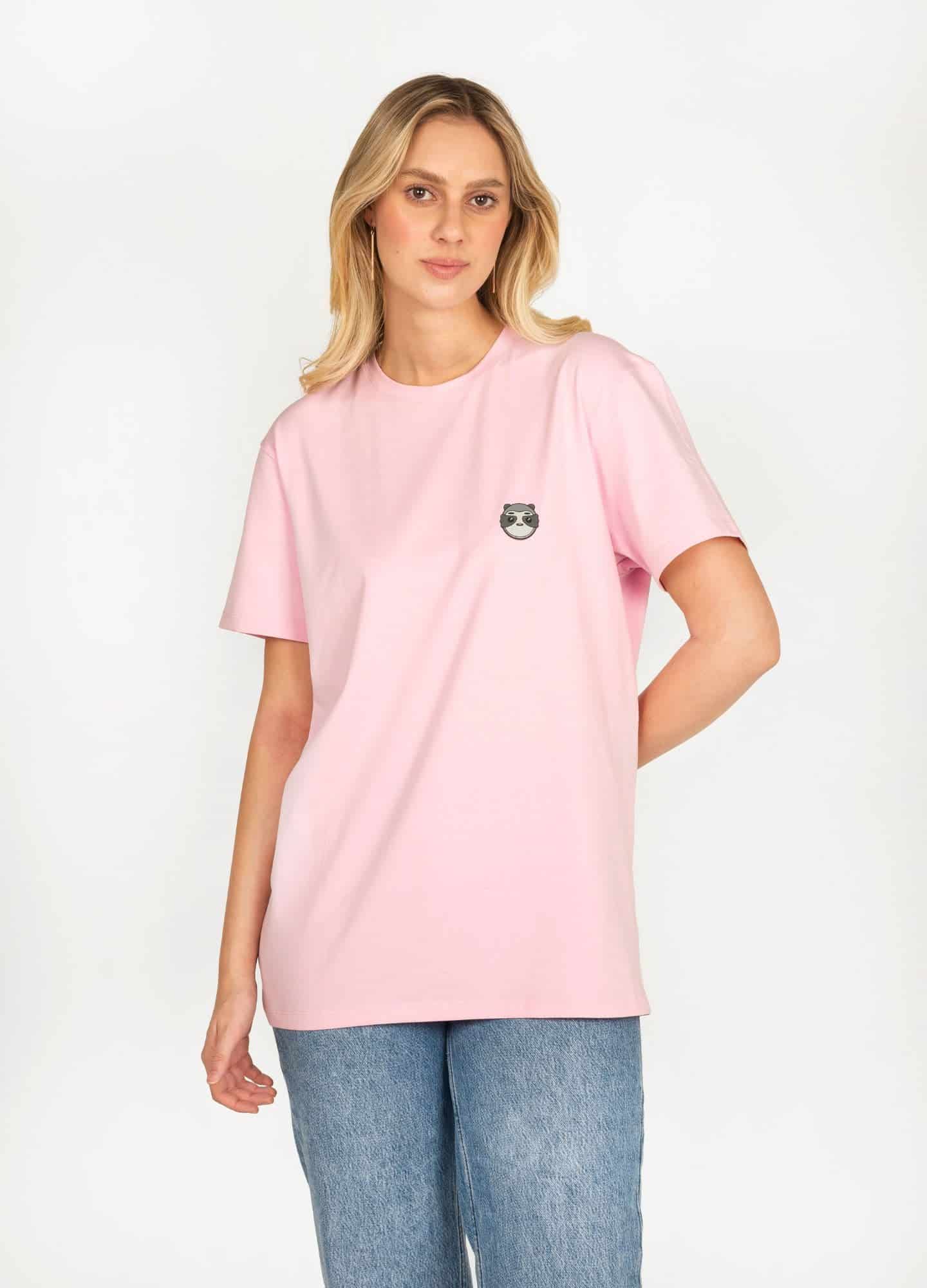 Basic Perezoso Camiseta Regular – Rosa - miniatura 4
