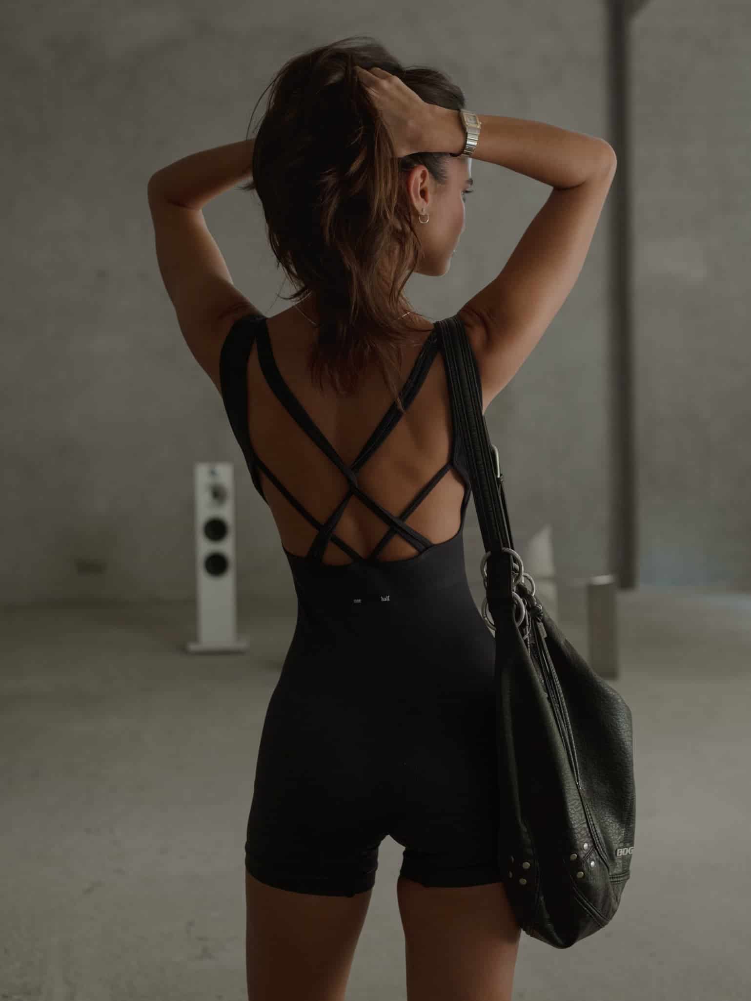 OPEN STRAPS SEAMLESS UNITARD - SHADOW - miniatura 9