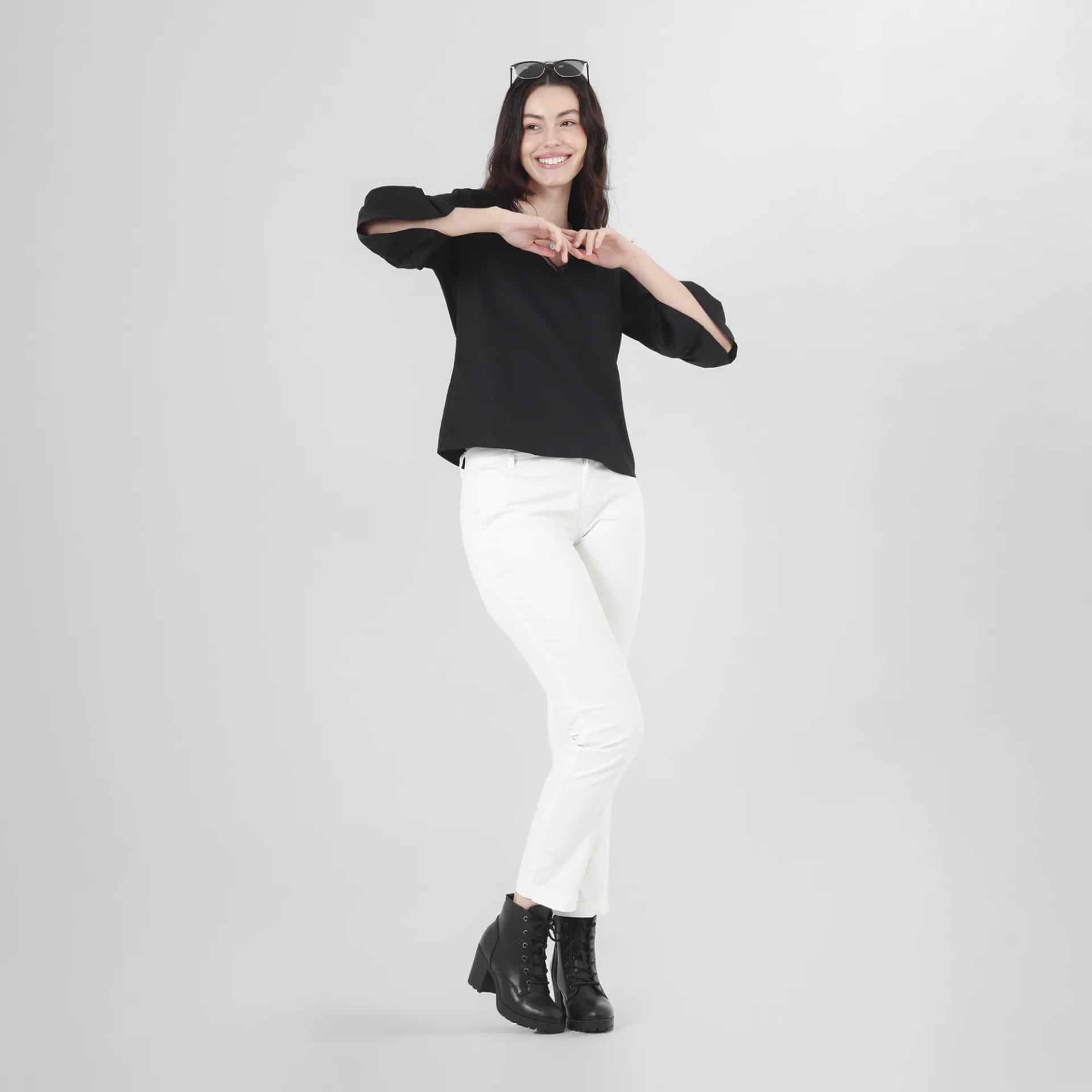 Blusa Cuello V Manga 3 Cuartos - miniatura 9