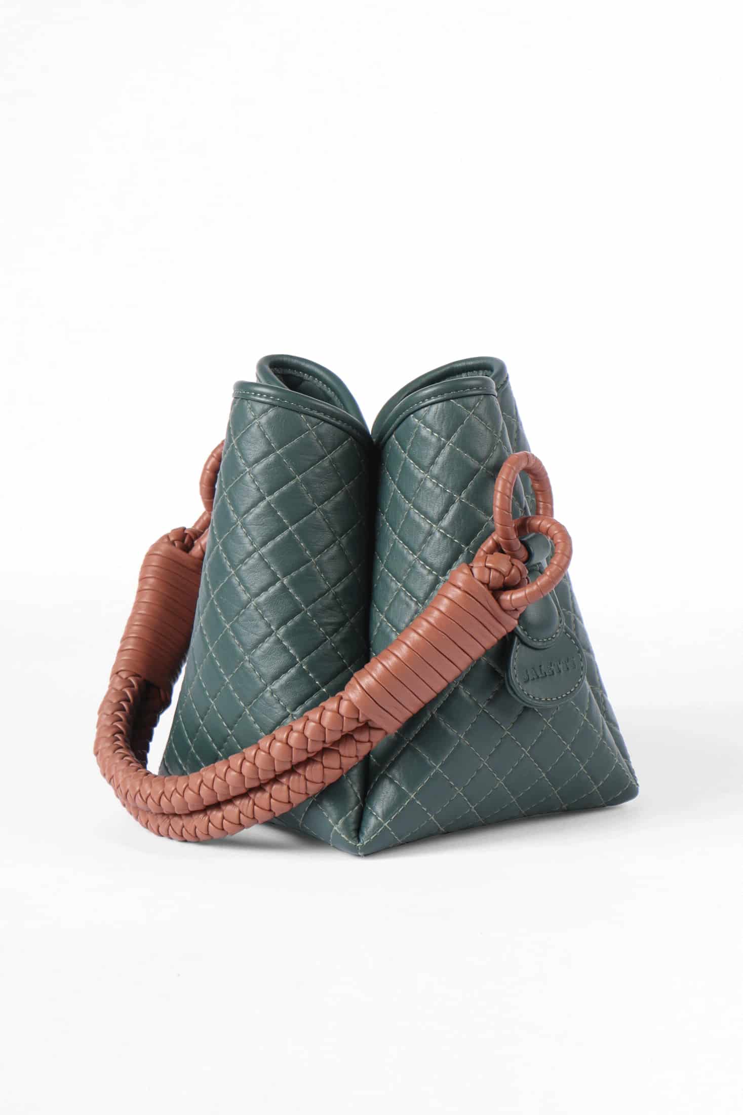 Tulip Mini Bucket Bag, Green & Brandy - miniatura 3