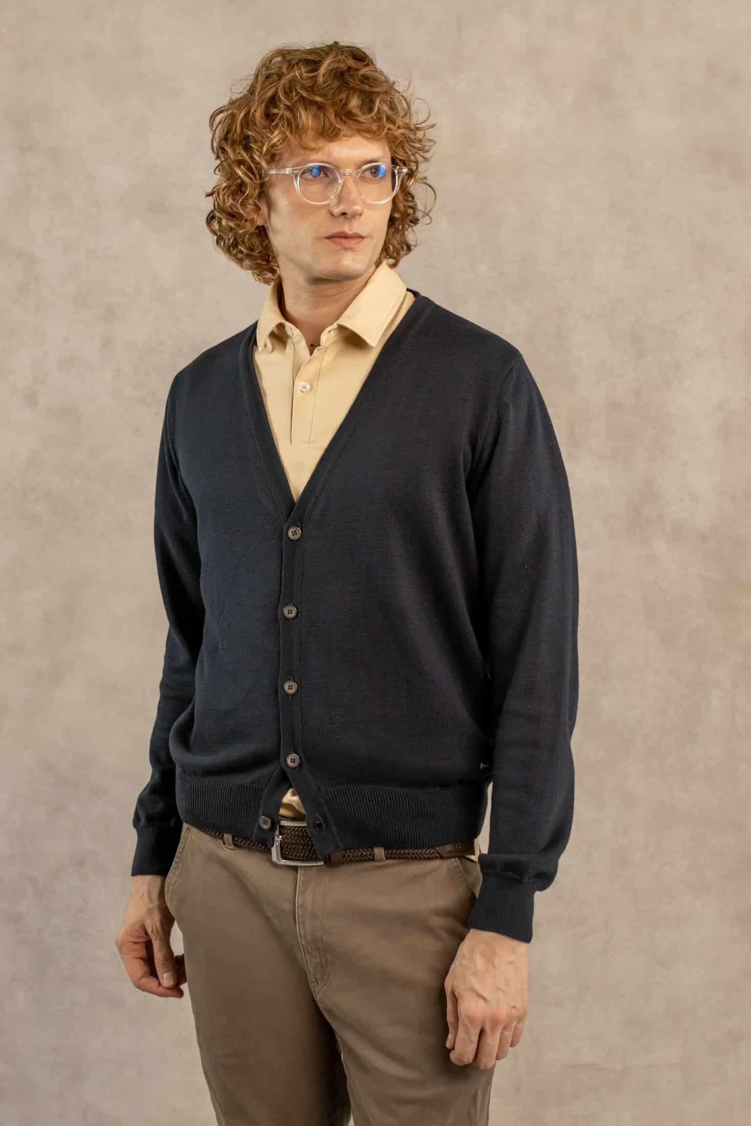 Cardigan Tejido Azul Oscuro - miniatura 6