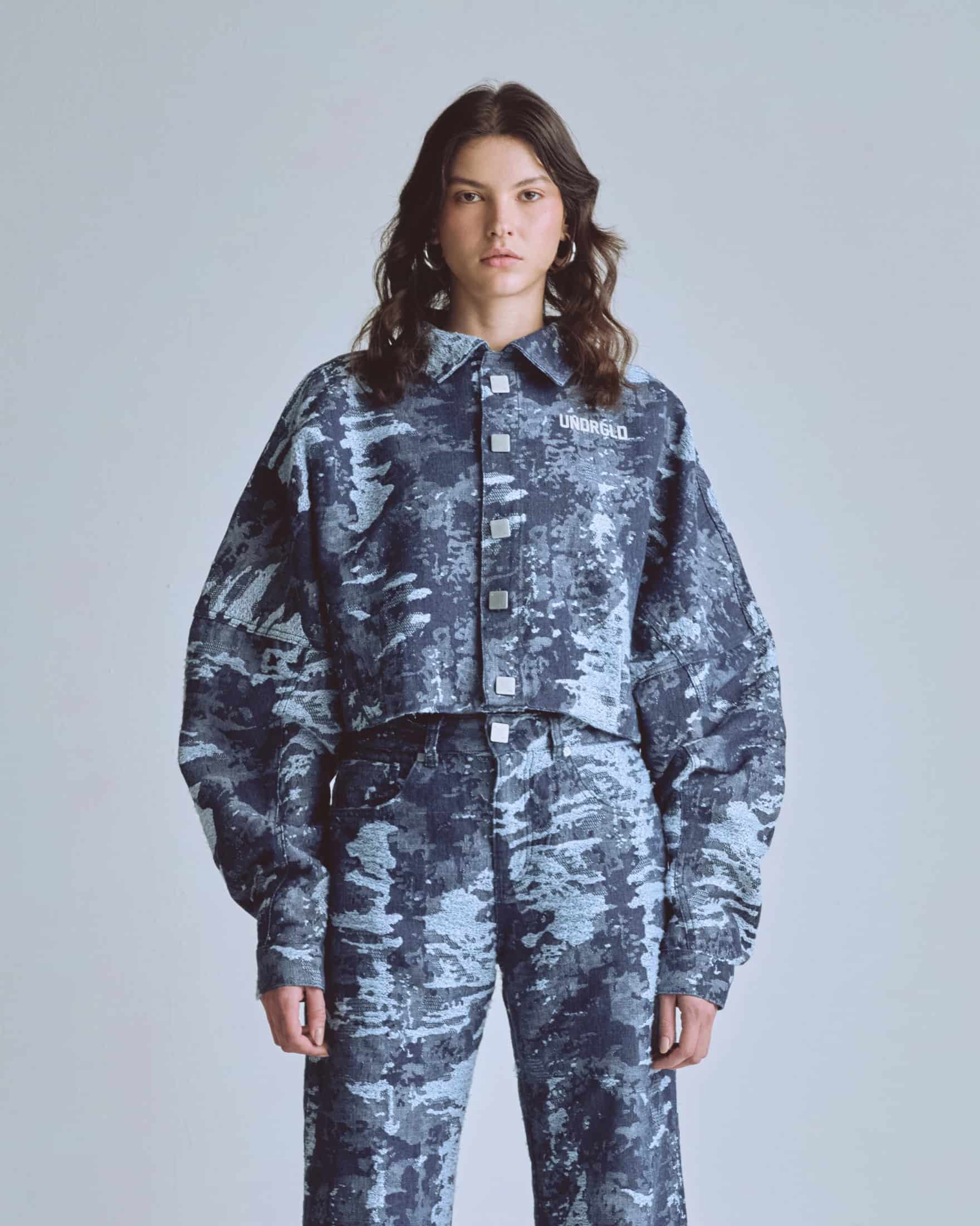 W Capsule UNDRGLD Jacquard Jacket Cammo Blue - miniatura 2