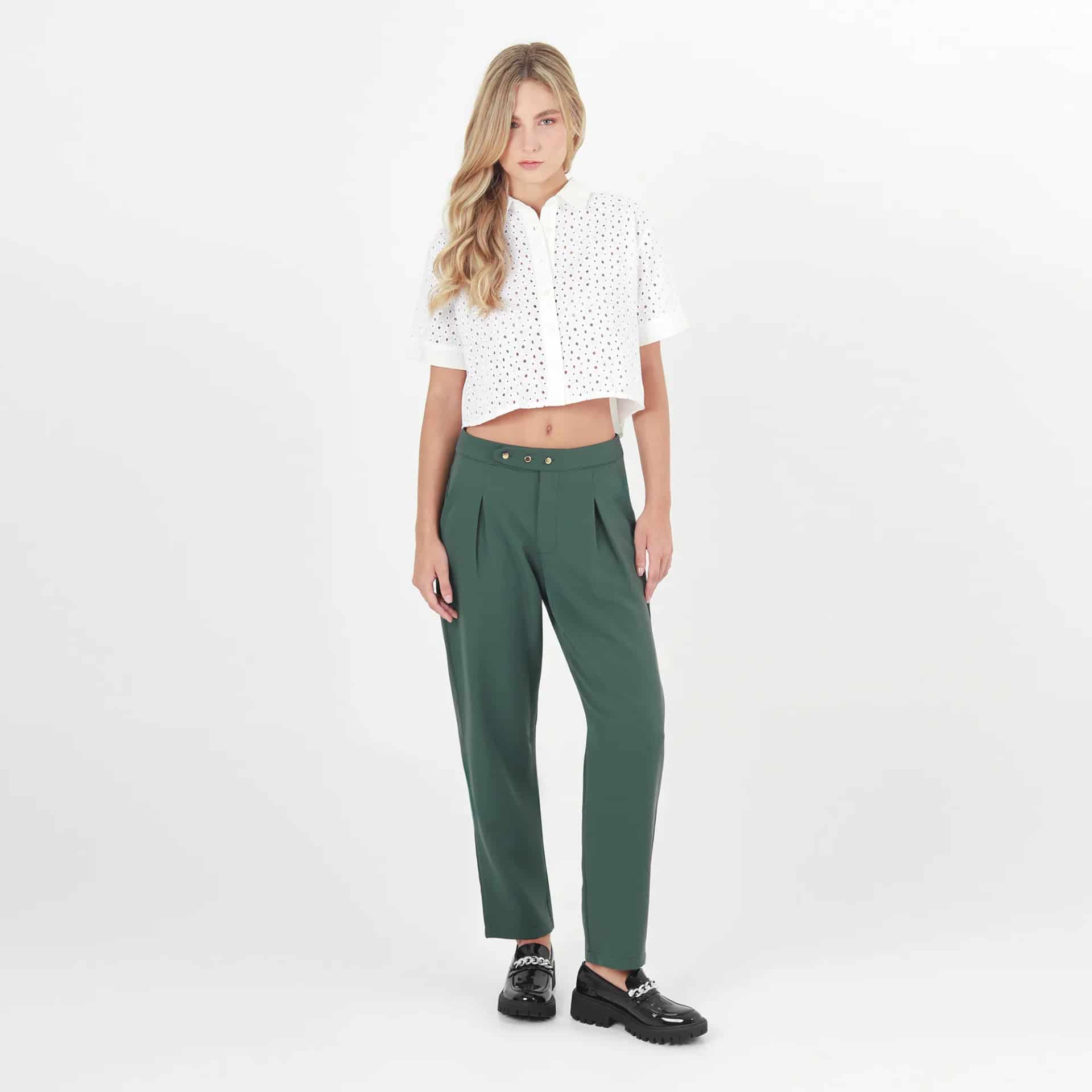 Blusa Cuello Camisero Manga Corta - miniatura 2