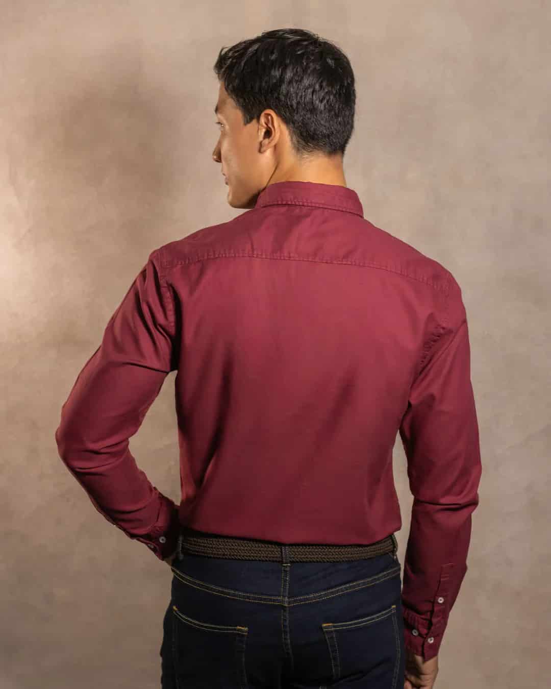 Camisa Antimanchas Oxford Vino - miniatura 8