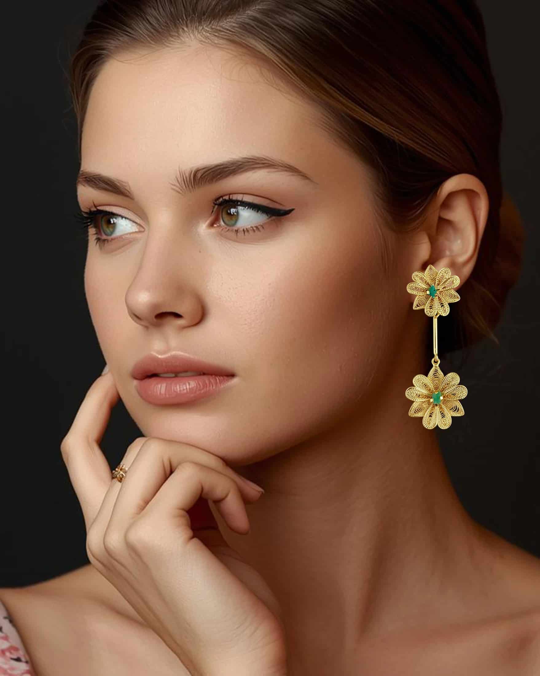 Aretes doble flor, Kany - miniatura 2