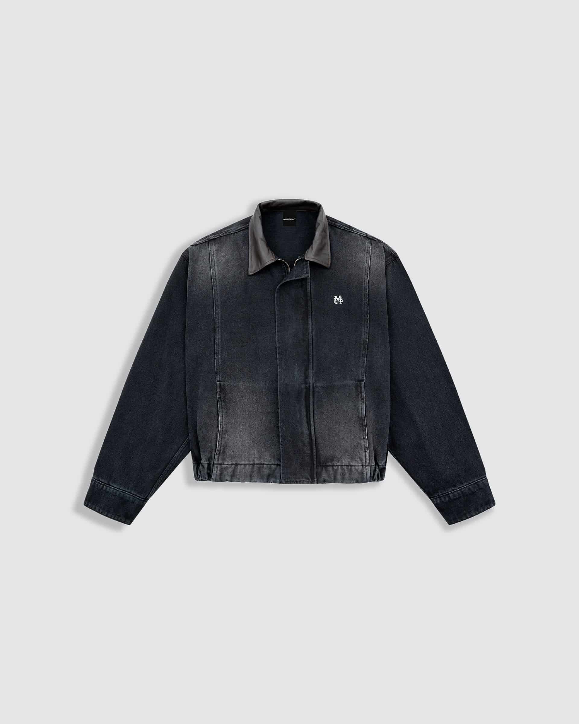 Aviator Denim Jacket - Negro Desgastado - miniatura 1