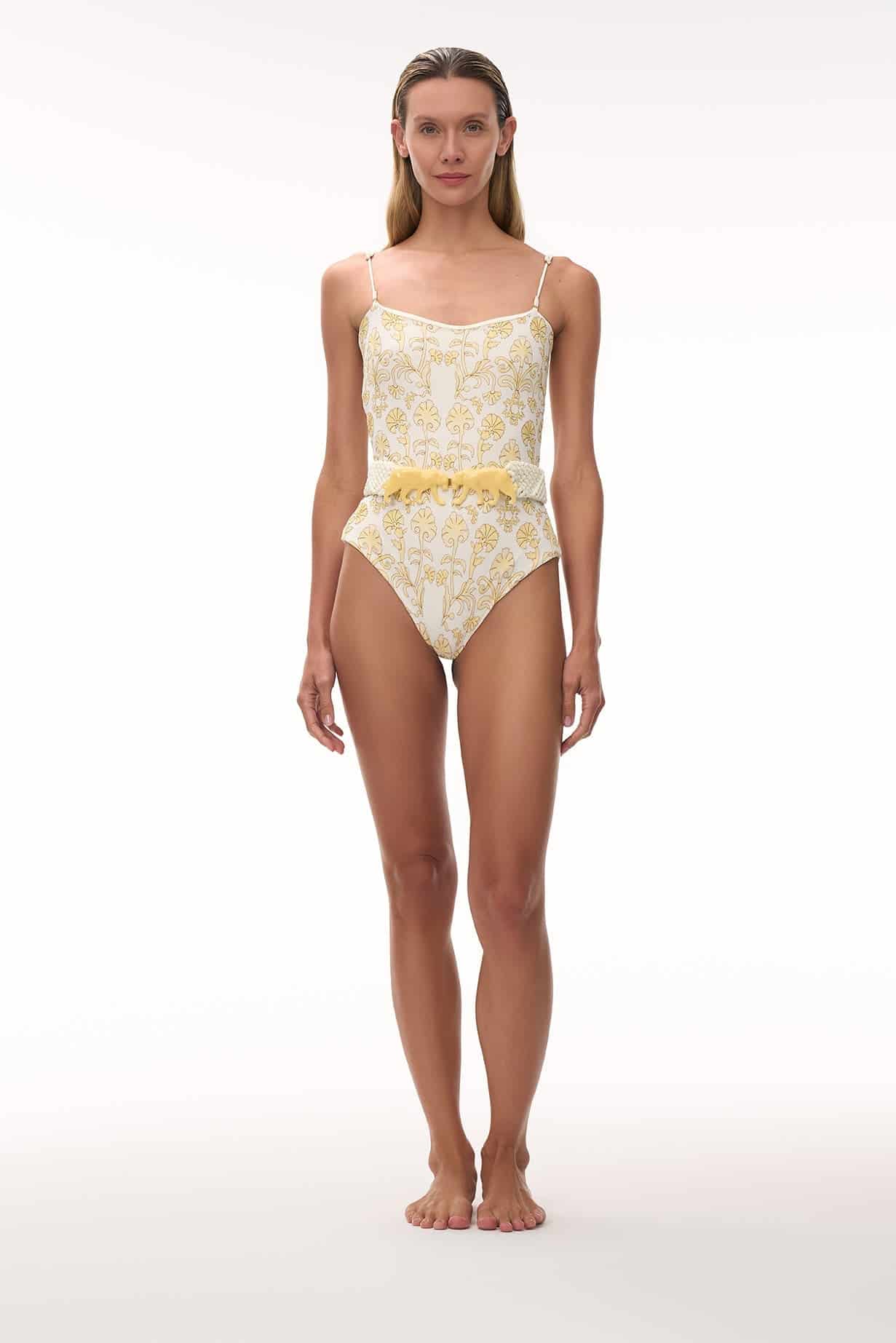 Esteros Embroidered One Piece / Yellow Flowers -Ivory - miniatura 1