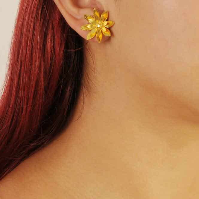 Arete Topo Mediano Flor De Loto Resiliencia - miniatura 2