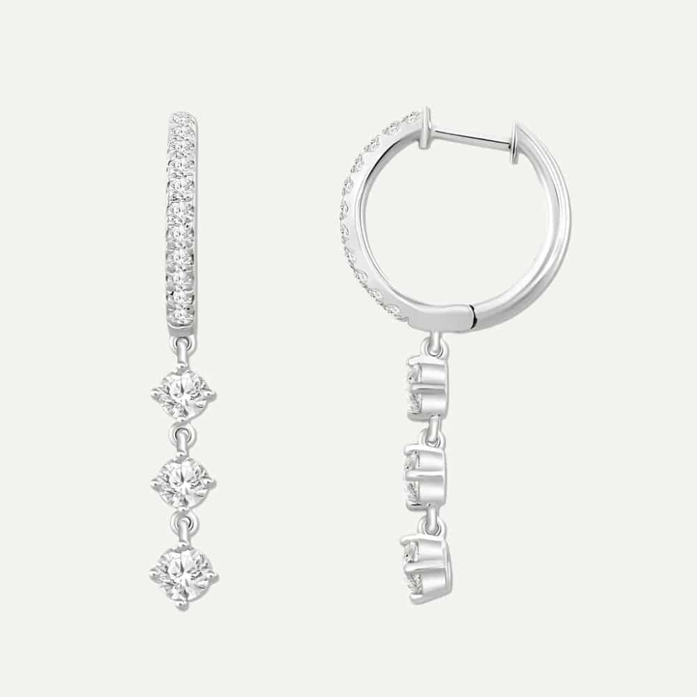 Arete Huggie 3 piedras - miniatura 6