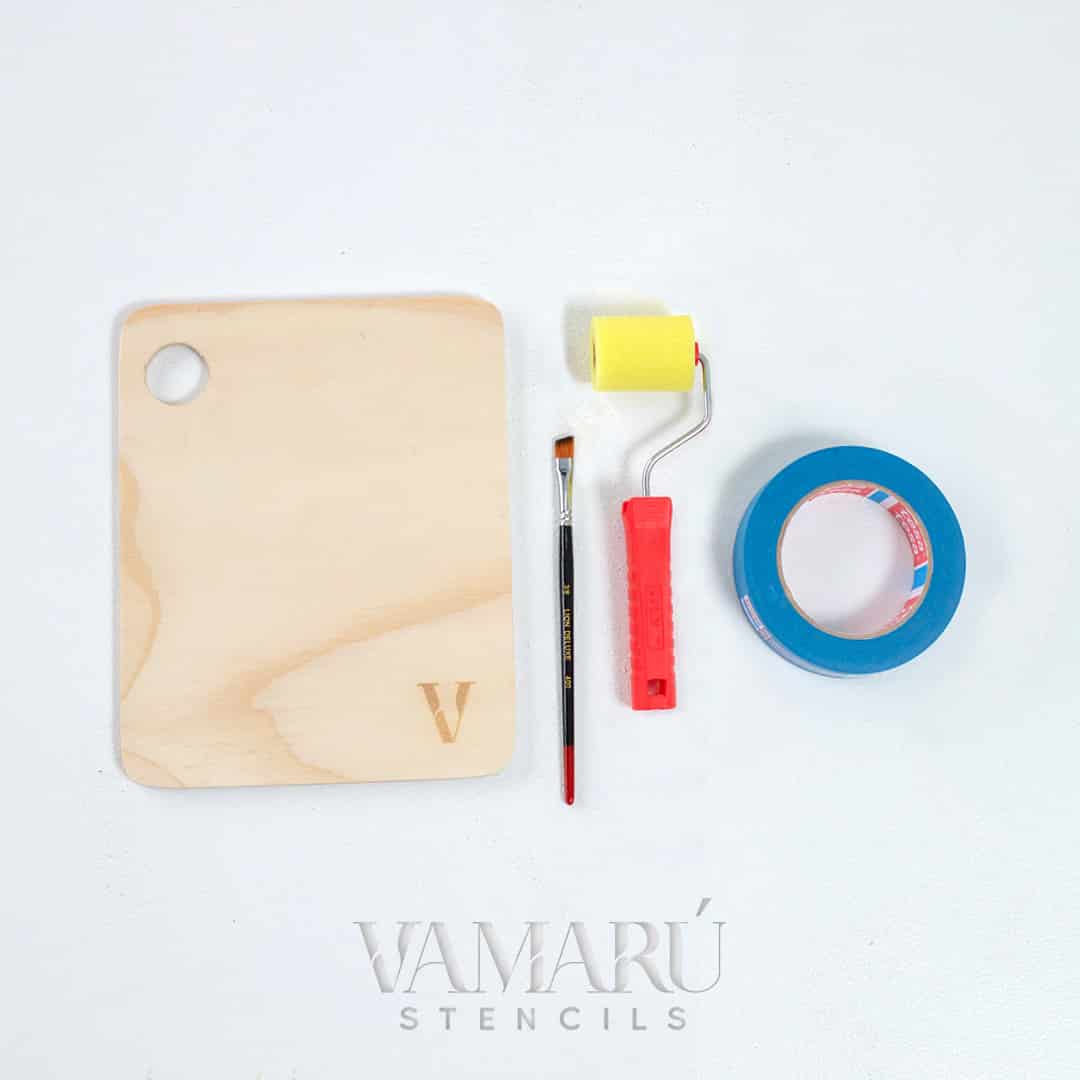 Kits de Complementos, Vamarú Stencils, Rodillo, Paleta, Pincel, Cinta azul - miniatura 3