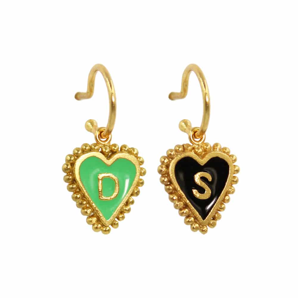 PreOrder Baby Hoops 9mm Letra Heart Plata - miniatura 35