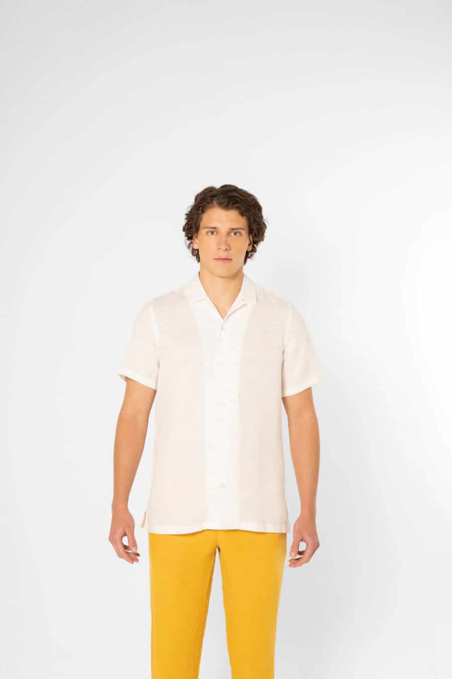Men's linen shirt yellow octopus - miniatura 4