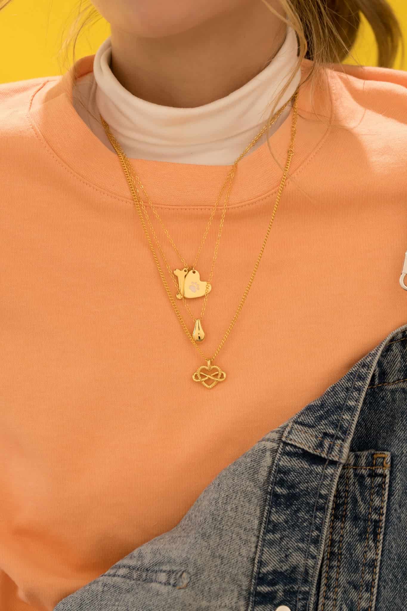 Collar Corazón Huella + Aretes - miniatura 3