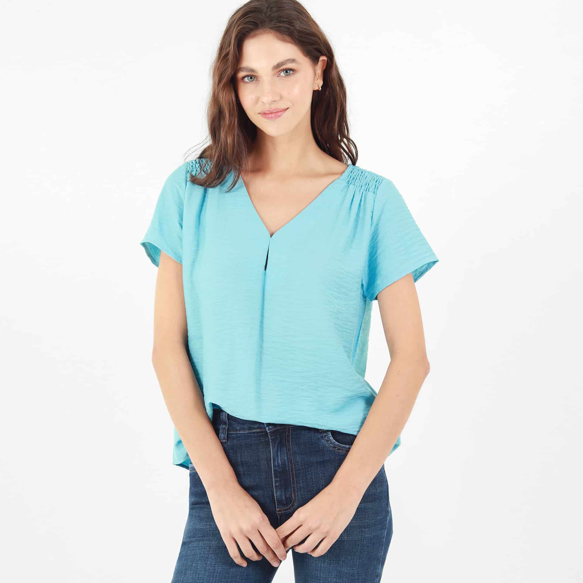 Blusa Cuello V Manga Corta - miniatura 12