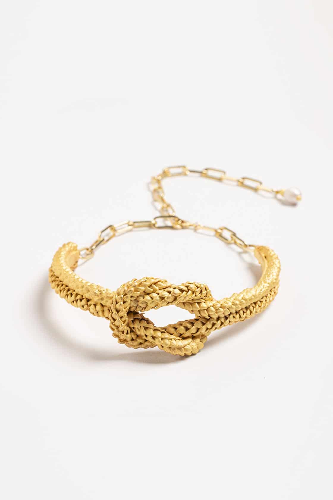 NORFOLK SAILOR KNOT CHOCKER AND PEARL - miniatura 1