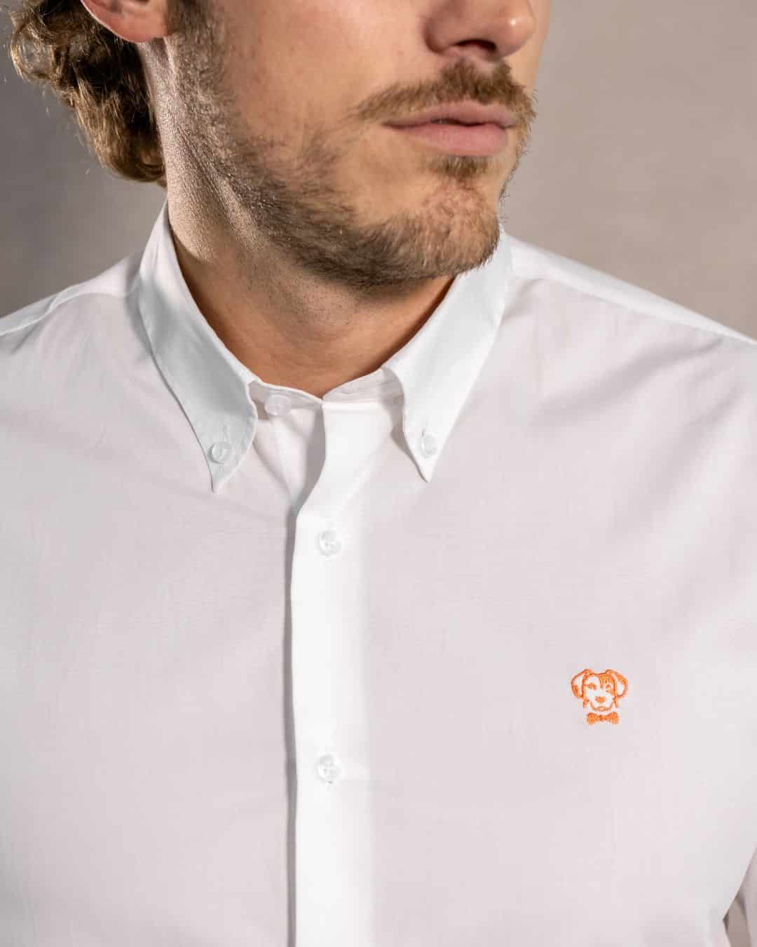 Camisa Antimanchas Popelina Blanco Logo Coral - Talla Regular - miniatura 2
