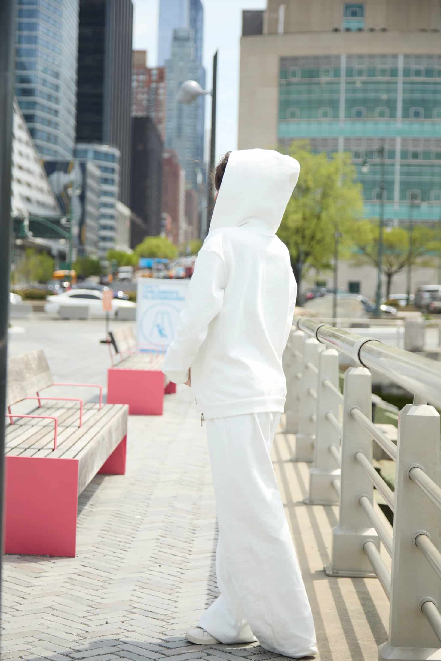 HOODIE DE CREMALLERA CREMA - UNISEX - miniatura 6