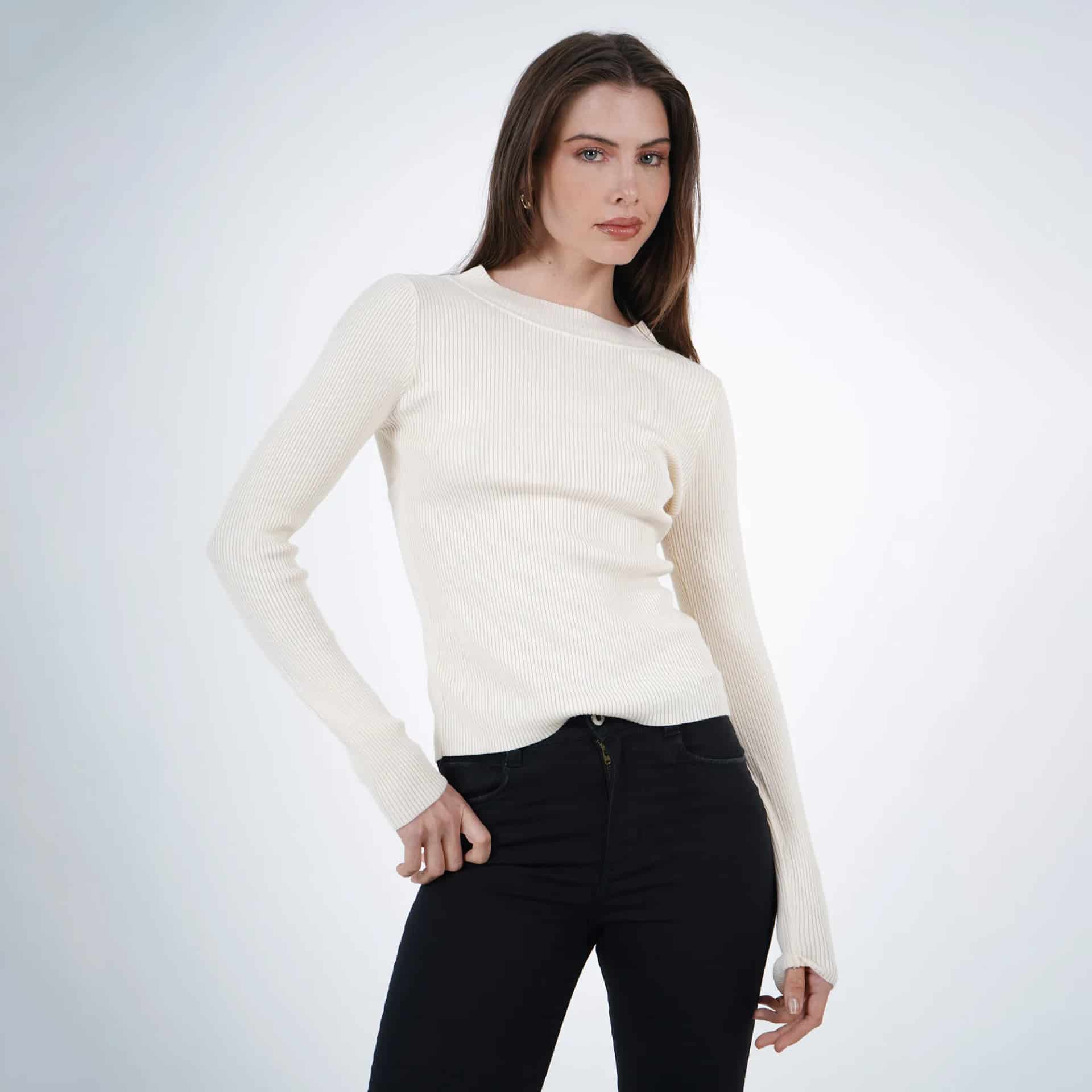 Sweater Cuello V Manga Larga - miniatura 6