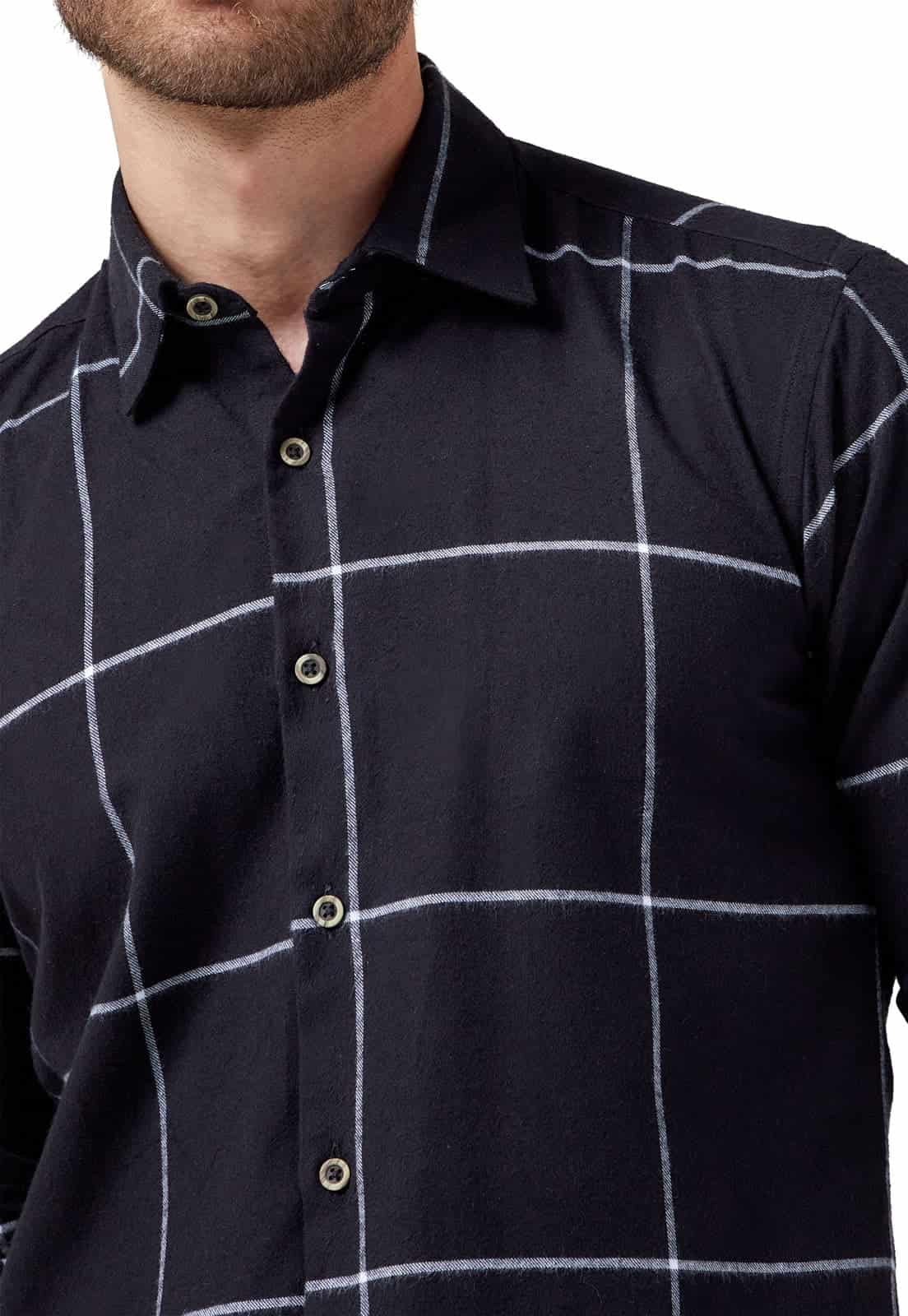 Camisa en Algodón negro con rayas blancas - miniatura 5