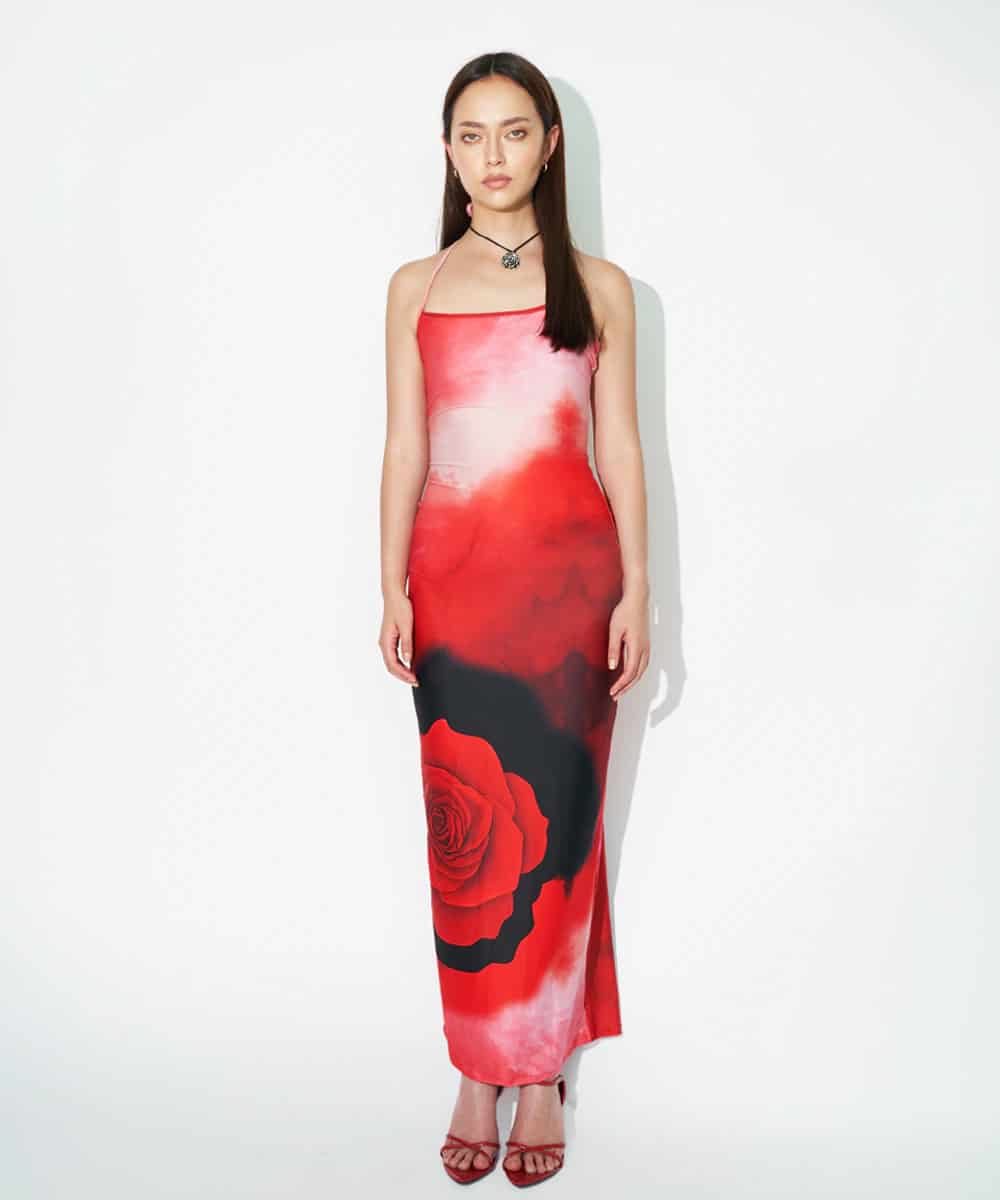 Maxi Dress in Rose Red - miniatura 2