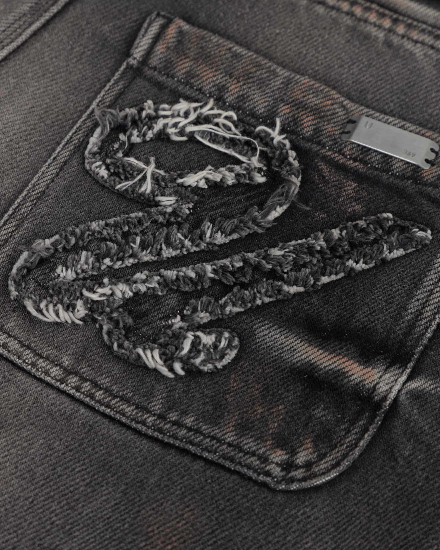 Holy State Stripe Wide Jeans Ash Black - miniatura 4