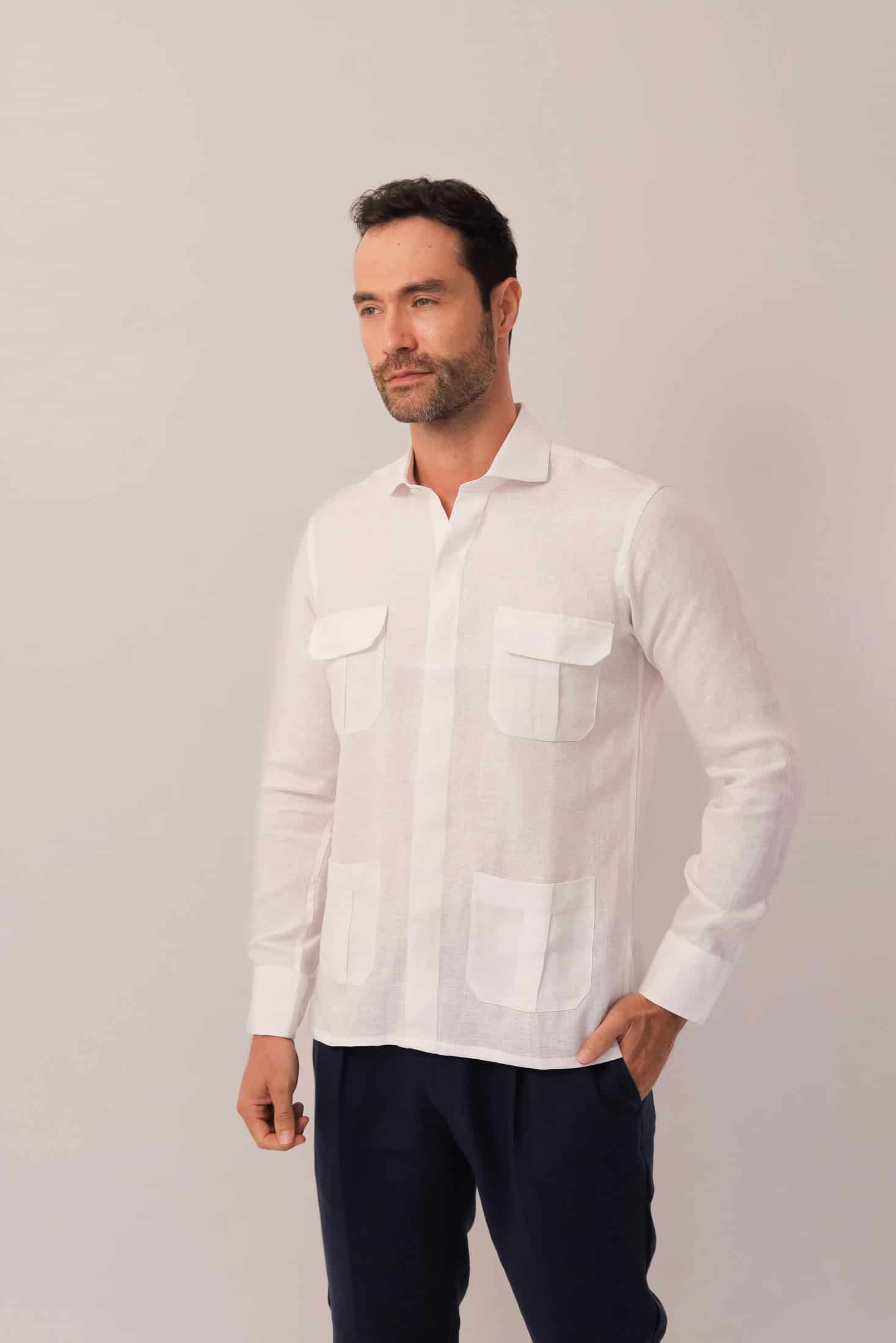 Guayabera Con Bolsillos - Covered Placket - miniatura 3