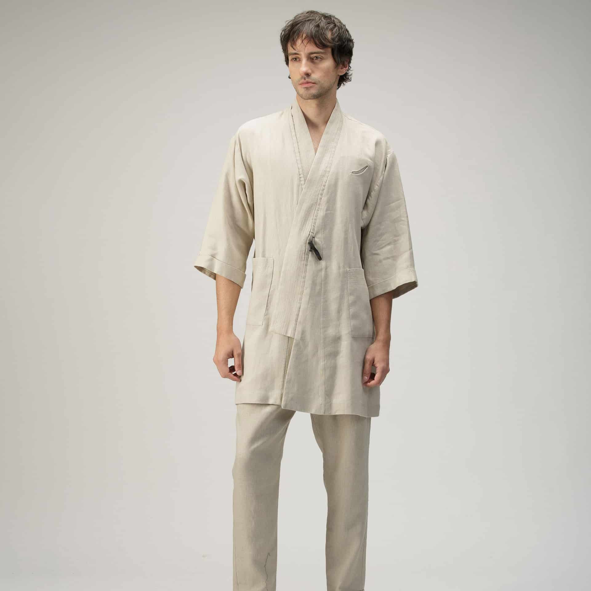 Kimono Cruzado - Natural - miniatura 2