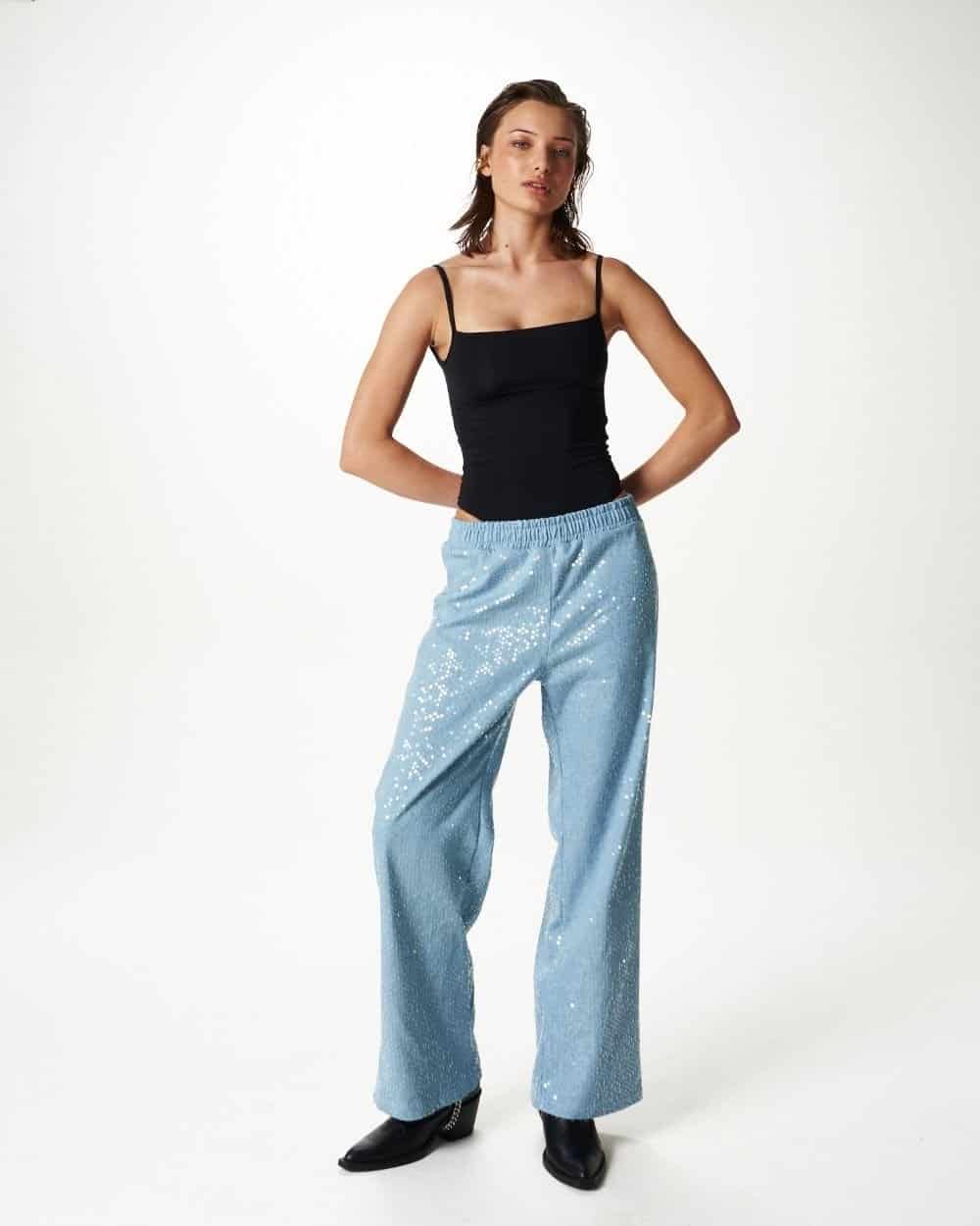 DENIM GLITTER PANTS - miniatura 5