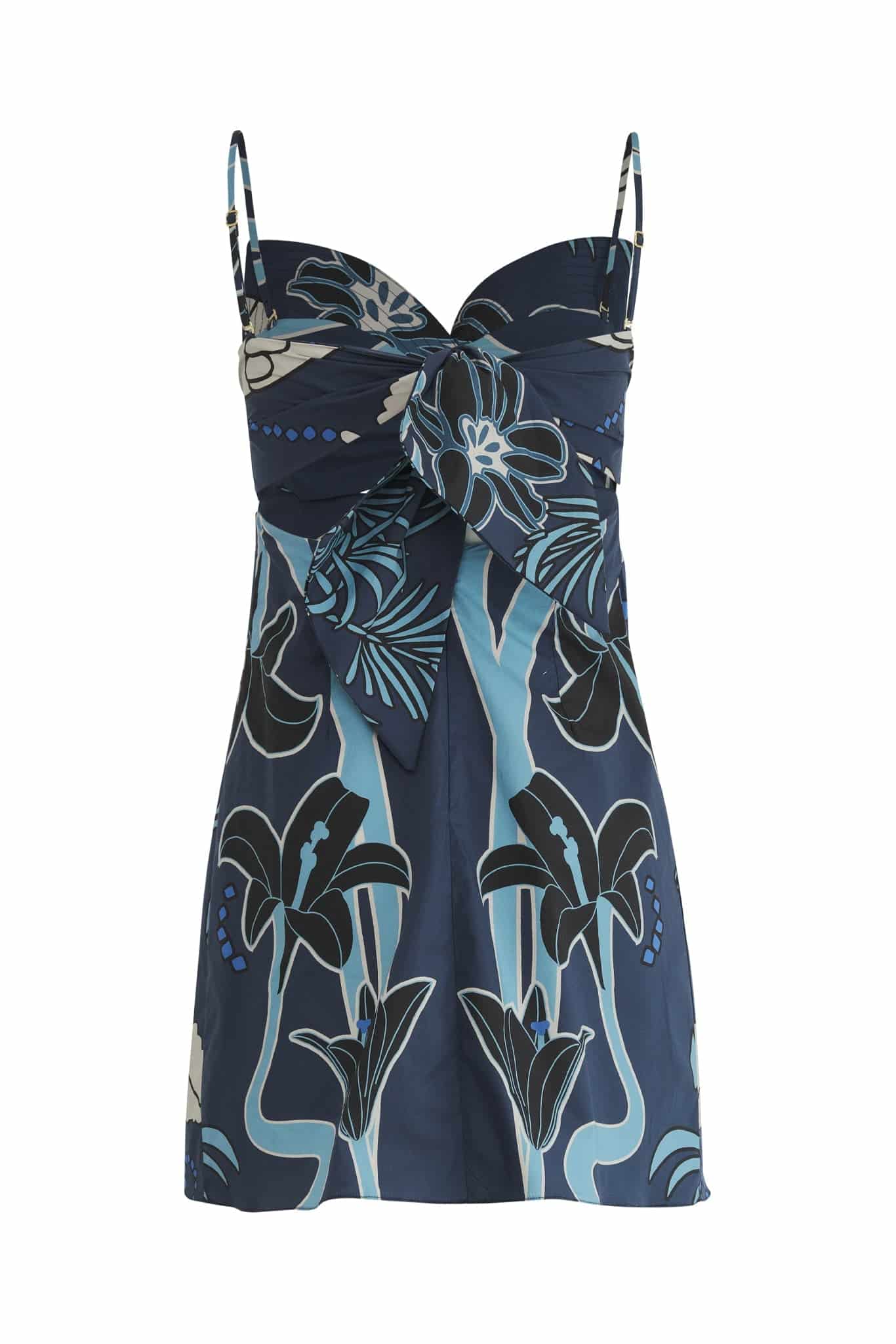 Victoria Cotton Mini Dress / Blue Garden - miniatura 3
